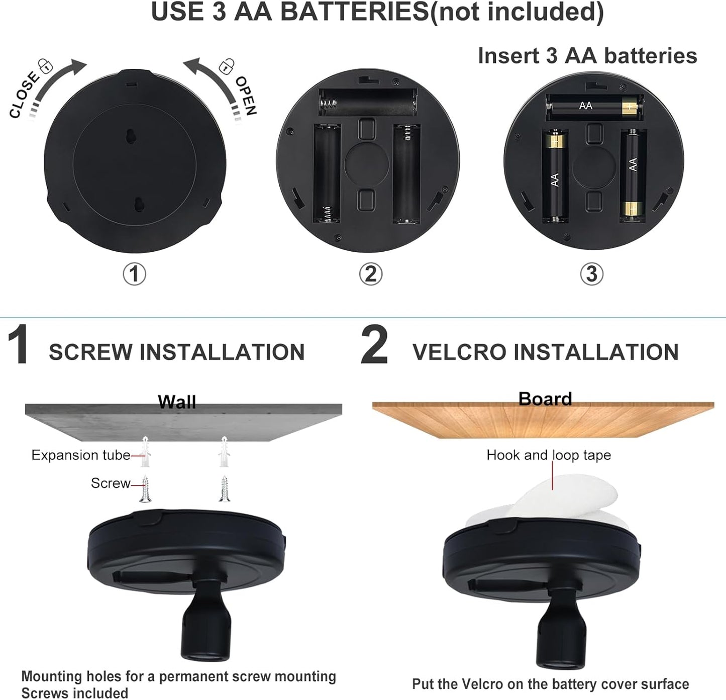 LED Spotlights, Battery Powered Picture Lights, Uplighting Indoor, Puck Light with Remote, Plant & Wall Art Display Dartboard Closet Spotlights, Black