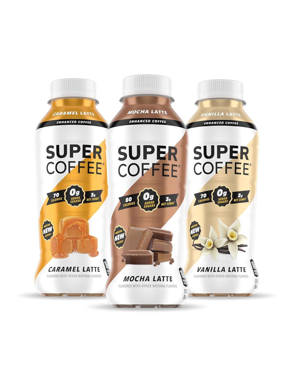 Super Coffee, Keto Protein Coffee (0g Added Sugar, 10g Protein, 70 Calories) 12 Fl Oz | Iced Smart Coffee Drinks - LactoseFree, SoyFree, GlutenFree (12 Fl Oz (Pack of 12), Core 3 Variety)