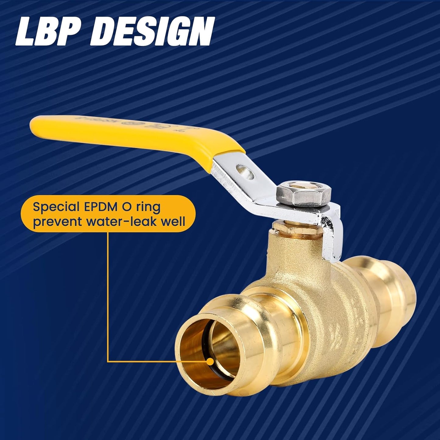 10PCS 1/2" Press Propress Ball Valve with EPDM O-Ring 1/4-Turn Full Port Shut Off Stop Valve for Copper Tubing Connection