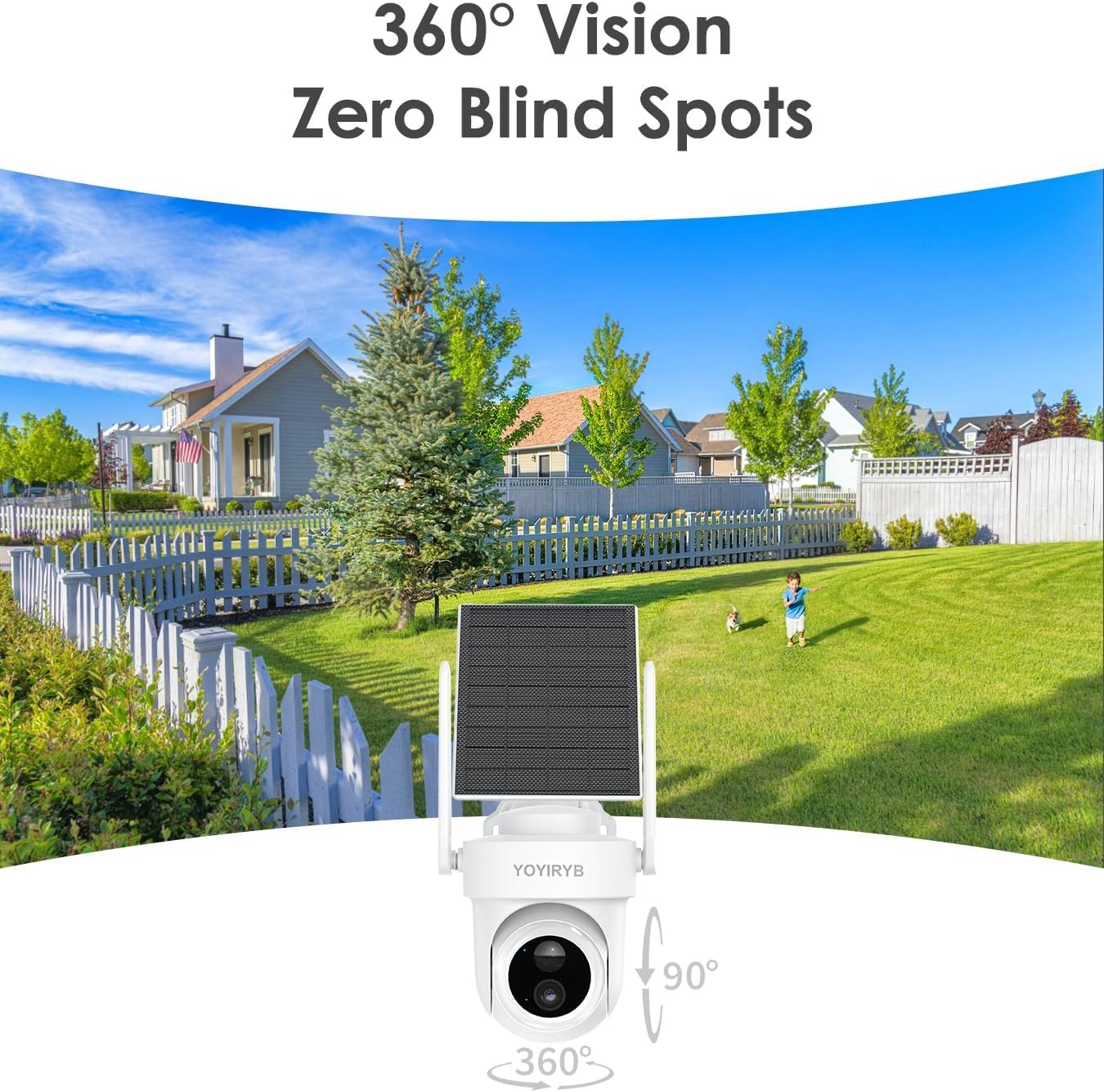 4K Security Cameras Wireless Outdoor, No Subscription, Works in -14°F Cold [2025 New] Solar-Powered Home Security Camera System with 360° Auto Tracking, Color Night Vision, 5G & 2.4G WiFi, Easy Setup