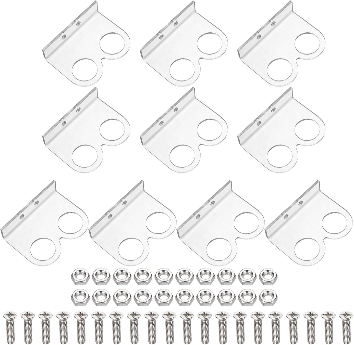 MECCANIXITY 10 Pcs Ultrasonic Sensor Mounting Bracket for Distance Sensor Module, Ultrasonic Module Accessories with Screws and Nuts, Transparent