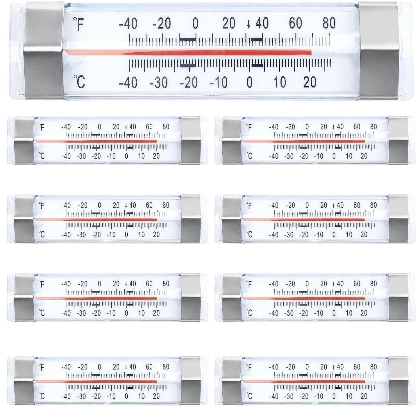 9 Pcs Freezer Kitchen Thermometer Refrigerator Thermometer Fridge Thermometer Freezer Cooler for Kitchen Restaurant Home Decoration