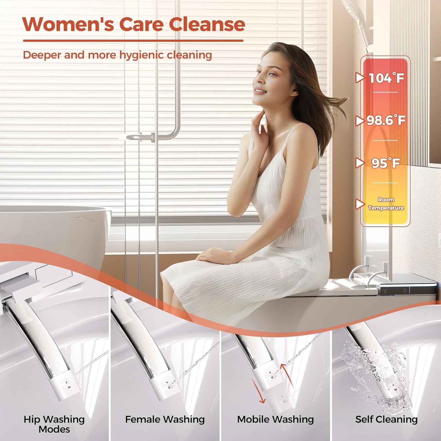 Smart Toilet with Bidet Built in,One Piece Bidet Toilet,Japanese Toilet for Bathroom with Remote Control,Modern Elongated Toilet with heated toilet seat,bidet warm water,Foot Sensor Operation