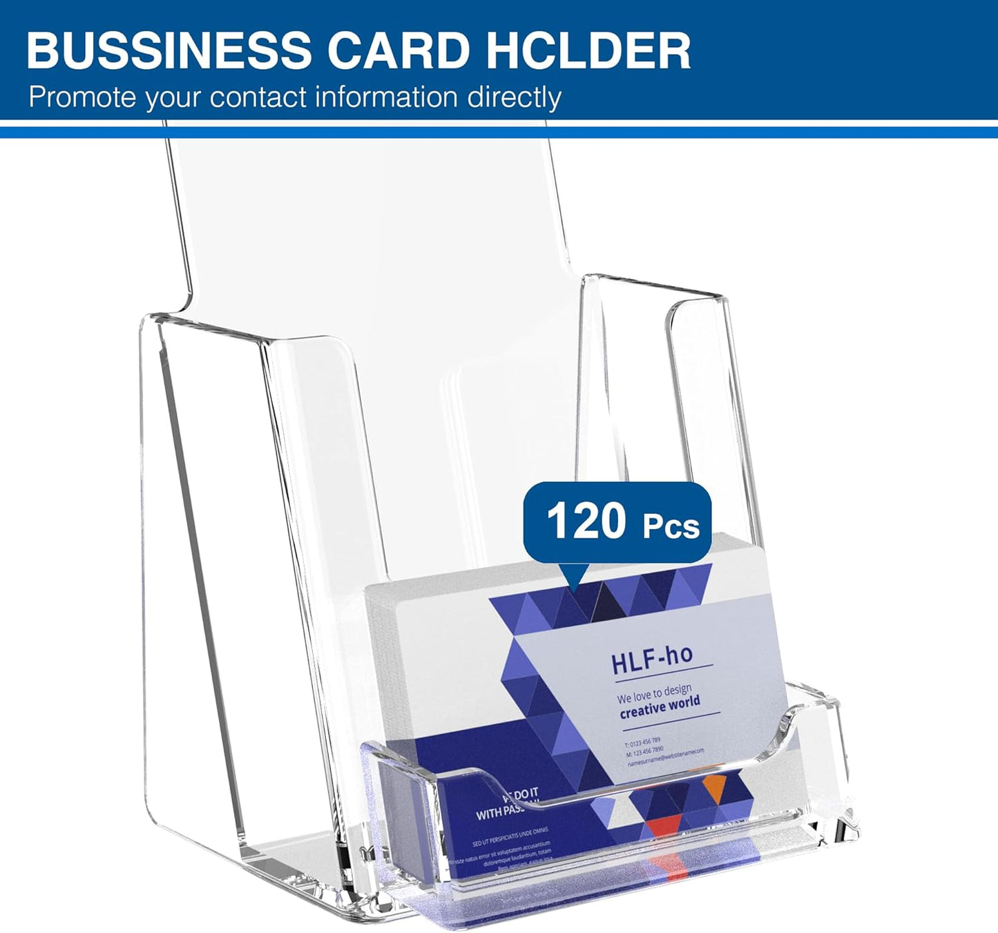 Brochure Holder 4x9 Inch Acrylic Literature Holders Clear Flyer Display Stand with Business Card Slot Pamphlet Holder Multi Purpose Organizer for Office, Lobby, Hotels, Trade Shows, 2 Pack