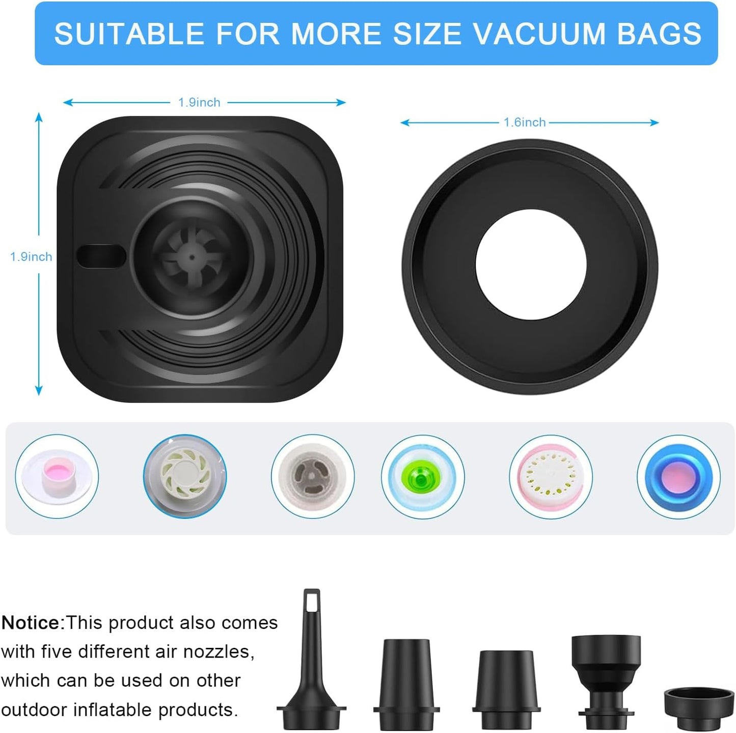 Portable Pump for Vacuum Storage Bags Electric Travel Vacuum Pump for Various Vacuum Seal Bags Cordless Rechargeable Air Pump for Compression Clothes, Blanket, Luggage (Storage Bag Not Included)