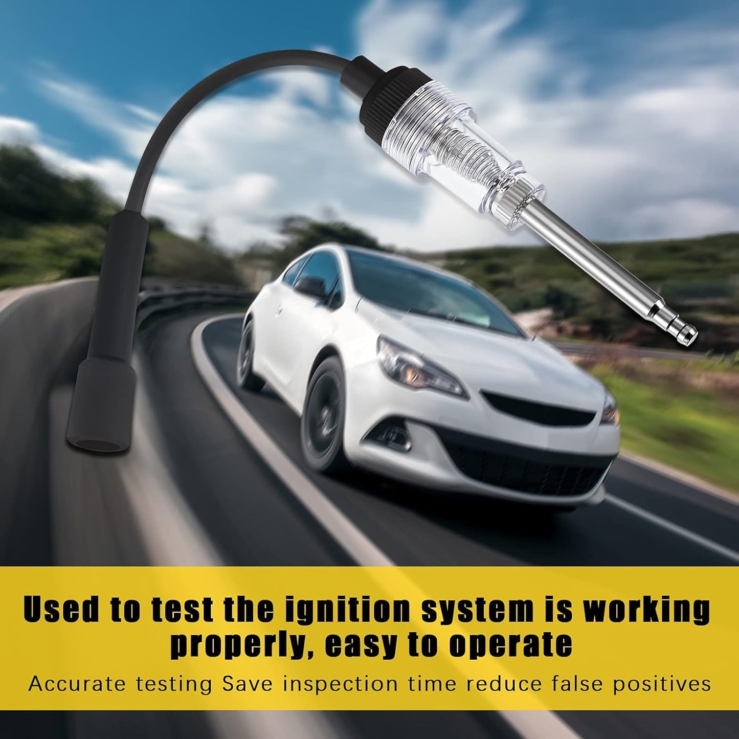 Inline Spark Plug Tester Engine Straight Boot Ignition Tester Light Lawnmower Checker Armature Diagnostic Detector for Automotive Car Internal External Engine(3 Pieces)