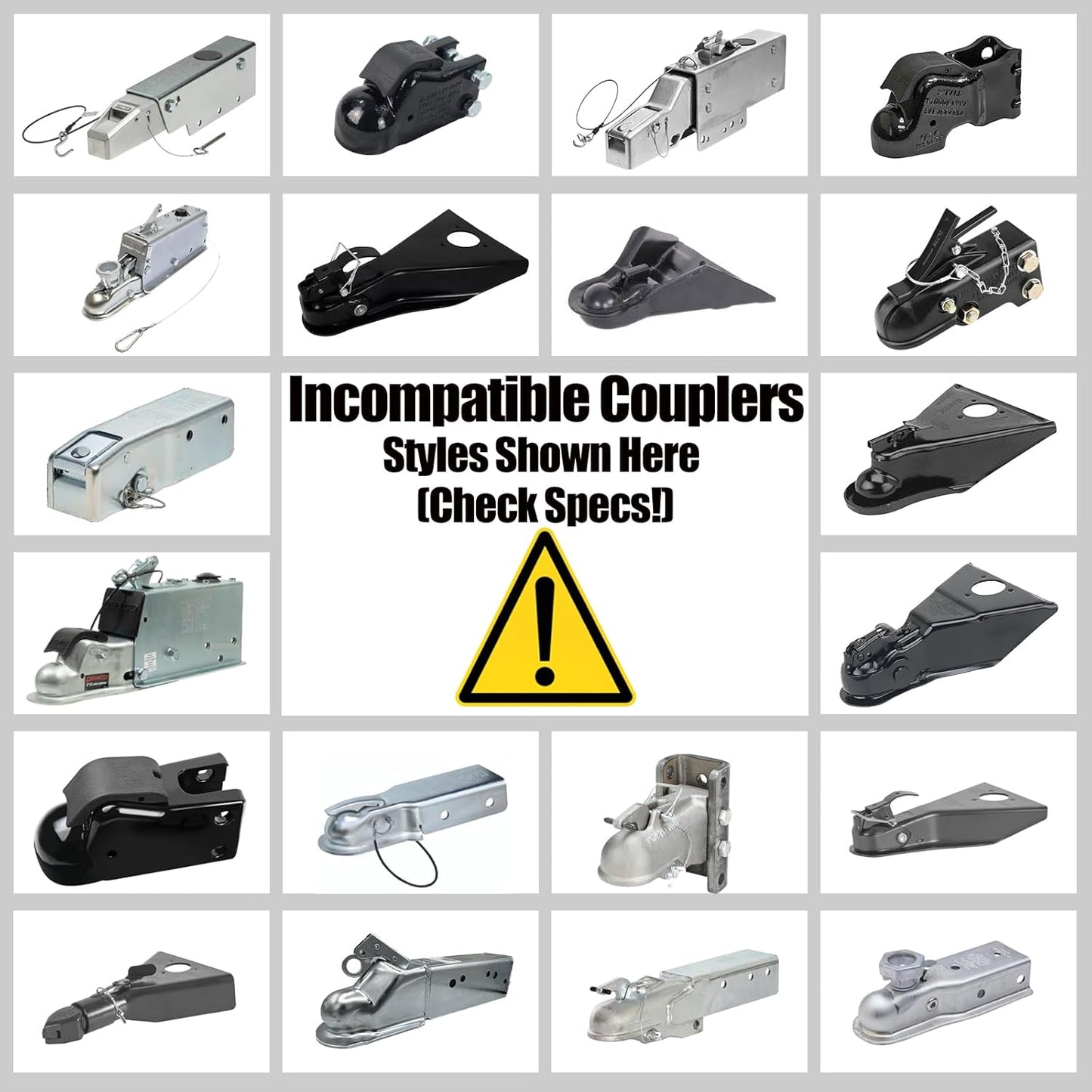2" Heavy Duty Trailer Hitch Lock - Ball Coupler&Safety Chains Anti-Theft,Travel RV/Pop-Up Camper/Boat/Truck/Motorcycle/ATV/UTV/Flatbed/Cargo/Dump/Utility Trailer Tongue Lock Secure Design
