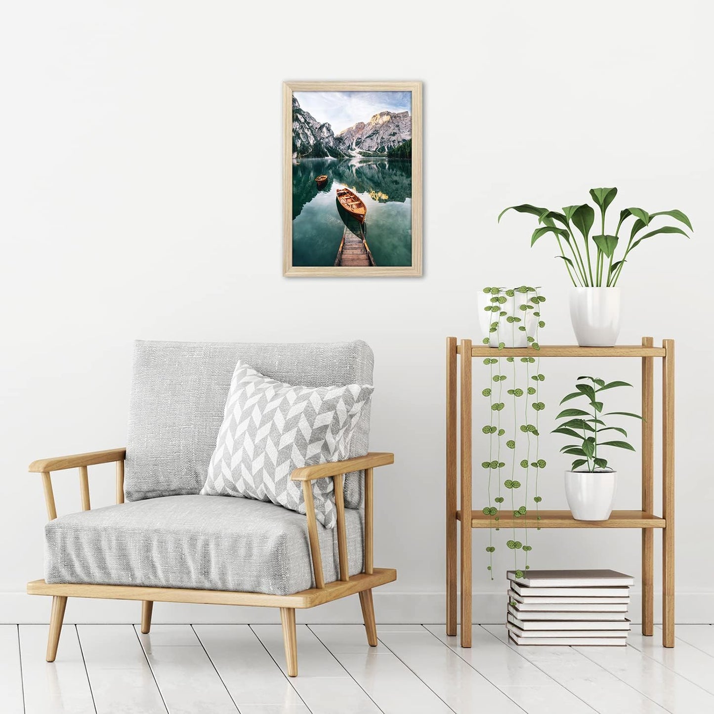 Americanflat 12x18 Poster Frame with Shatter-Resistant Glass - Signature Collection - Gallery-Style Frames Made of Engineered Wood - Photo Frame for Wall Display - Natural Oak