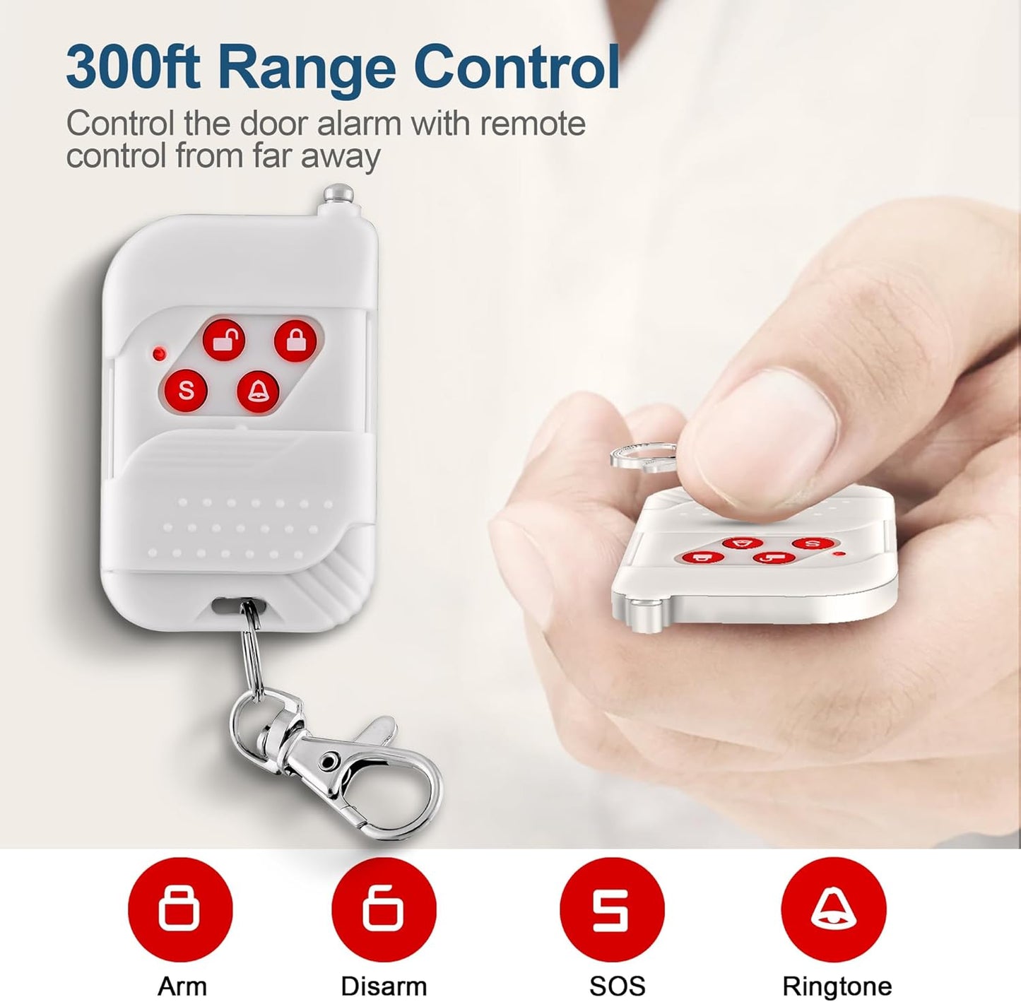 WiFi Alarm Home Security System, Wireless Alarm System with Loud 120dB Motion Sensor Siren, Window Door Alarms Sensor, Remote Control for Shed Garage