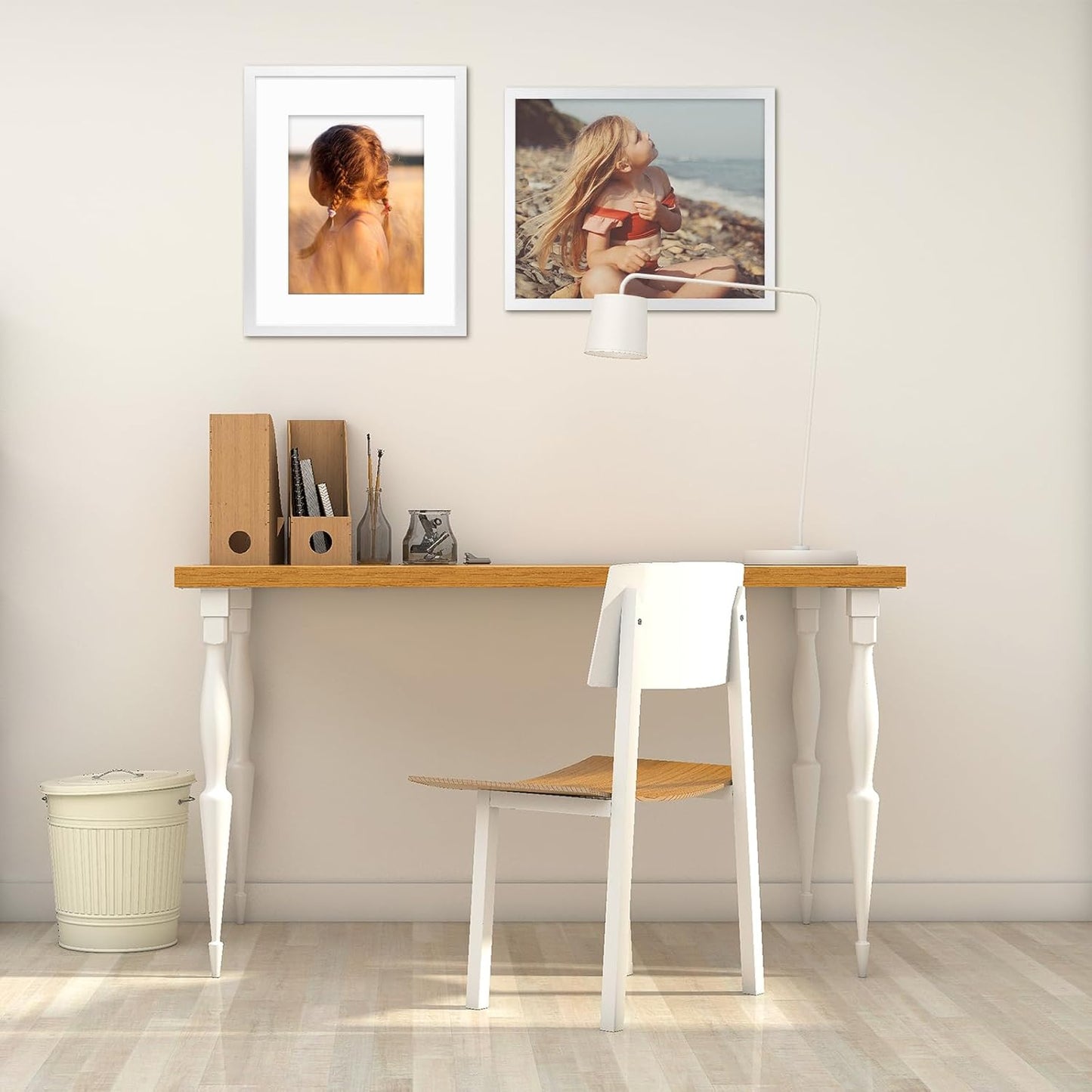 Golden State Art, 16X20 Picture Frame with Mat for 11X14 - High Definition Glass Wall Mounting Horizontal Vertical Display (White, 1 Pack)