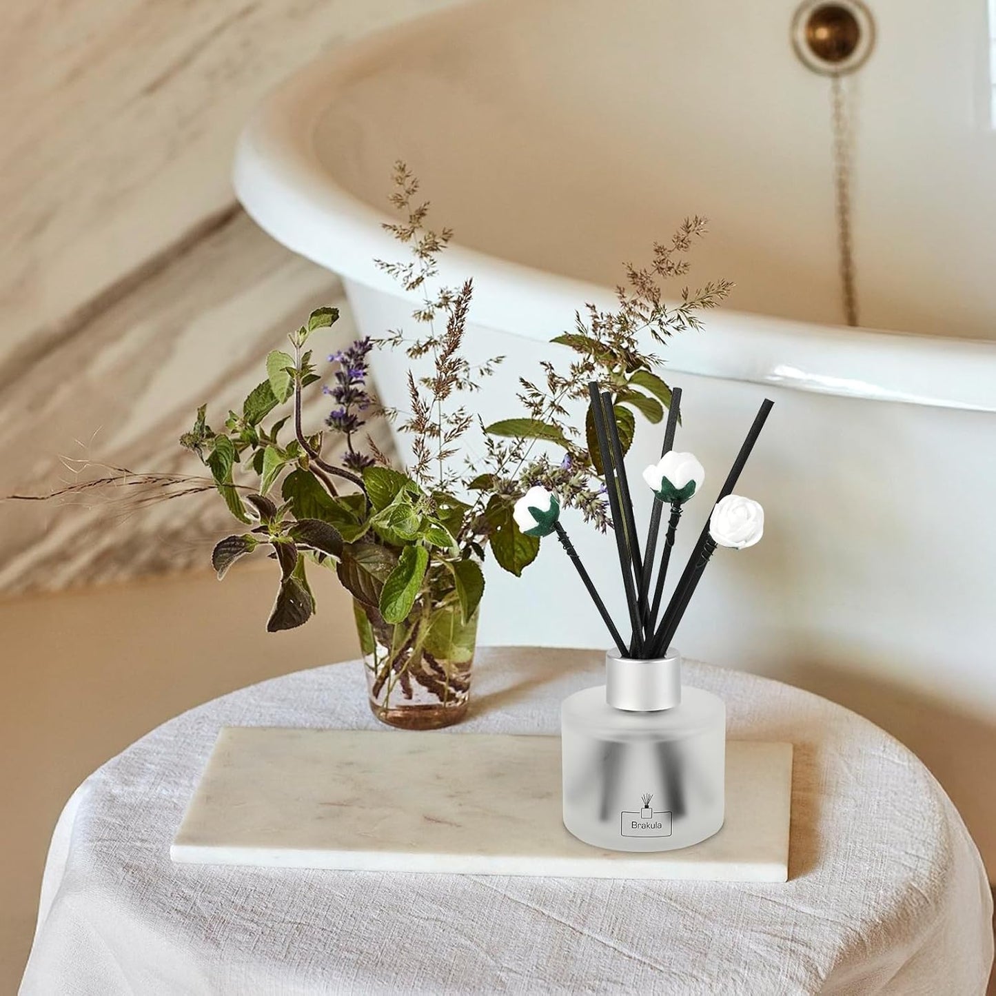 Brakula 2 Pack Reed Diffuser Set, Black Forest Scented, Home Fragrance with 14 Sticks Bathroom Decor, Reed diffusers for Home 6.76 fl oz(Black Forest)