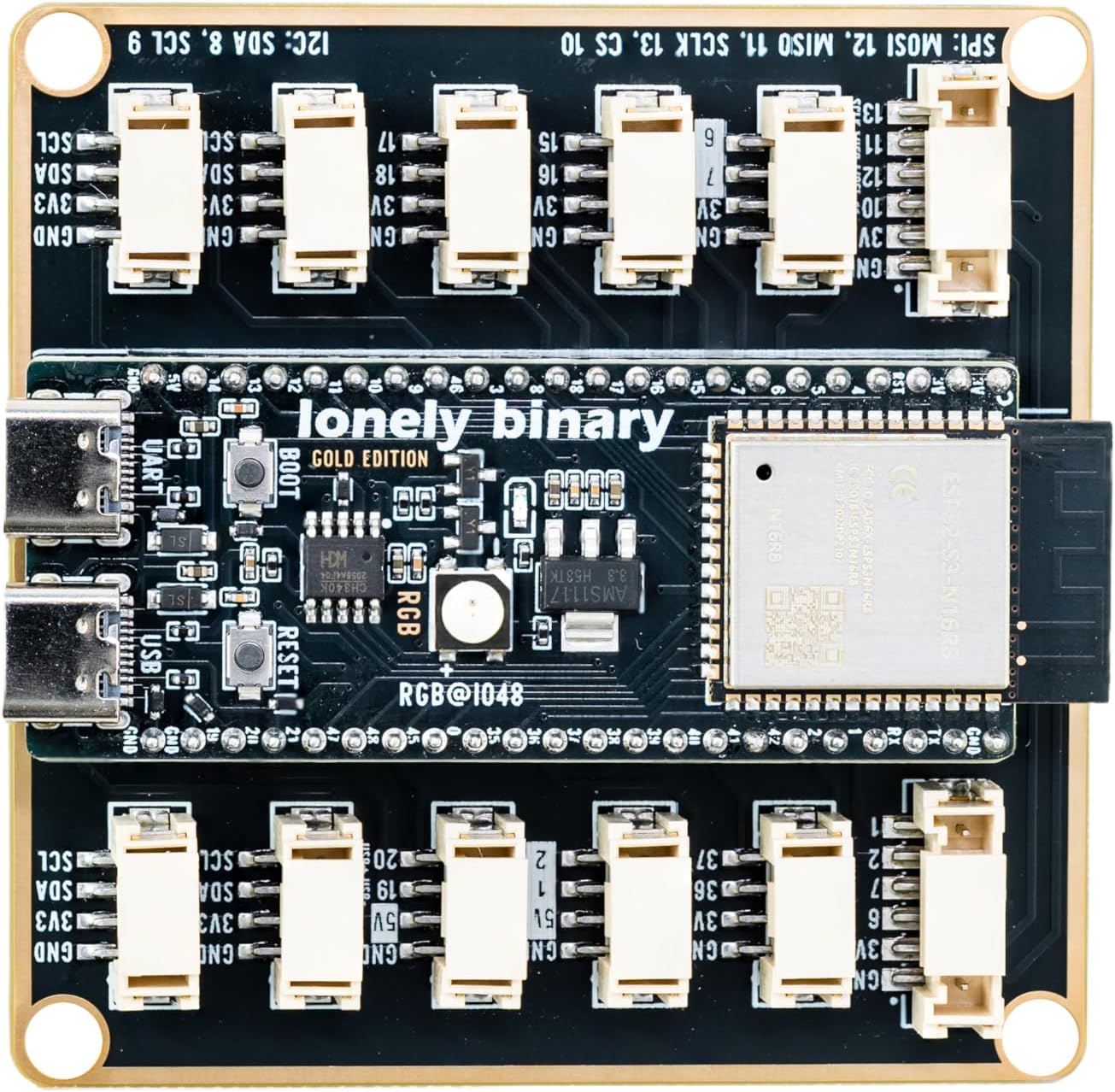 TinkerBlock ESP32-S3 Starter Kit – 16MB Flash ESP32-S3 WiFi & Bluetooth Development Board, S3 Expansion Board, 12 Plug-and-Play Modular Sensors – Compatible with Arduino IDE & ESP-IDF