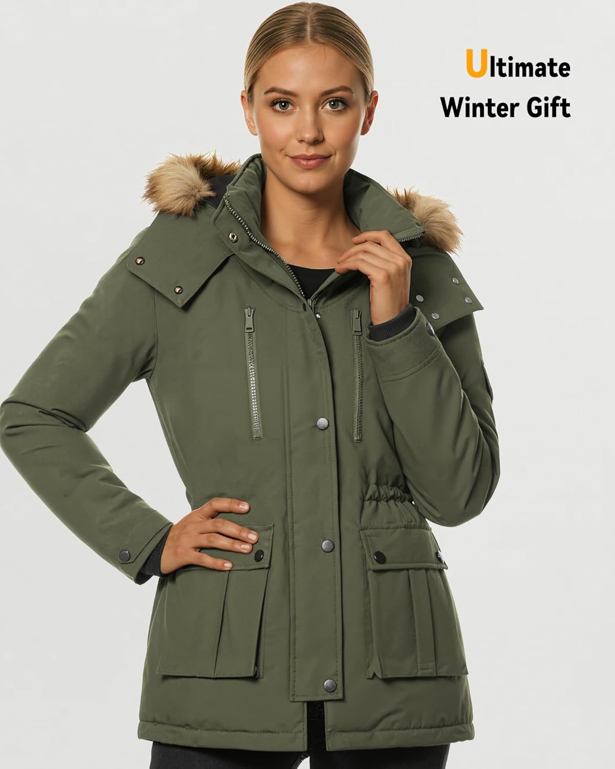 Graphene Heated Jacket for Women with Large Capacity Battery Pack Waterproof Windproof