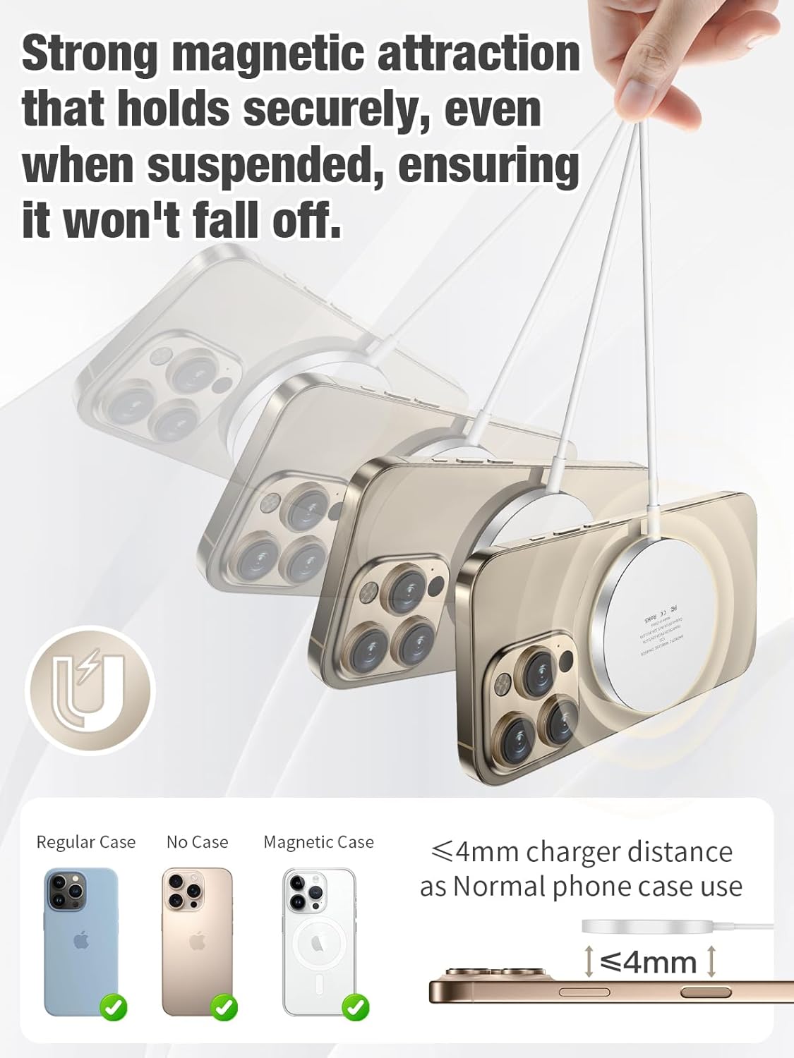 3 in 1 Magnetic Wireless Charging Station, 15W Fast Charger Compatible with iPhone 17/16/15/14/13/12 Series, Apple Watch 9-2/SE, AirPods Pro 3/2/1, for Bedside Desk Travel Home Office (Silver)