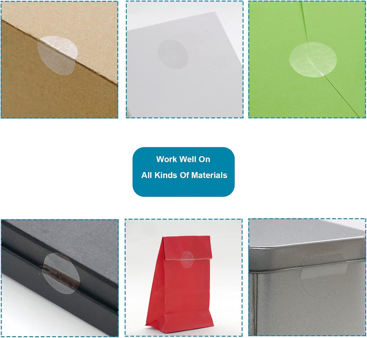 Transparent Blank Tamper Evident Labels Crystal Clear Sealing Package Seal Self Adhesive Security Warranty Void Tamper Proof Stickers (500pcs Round)