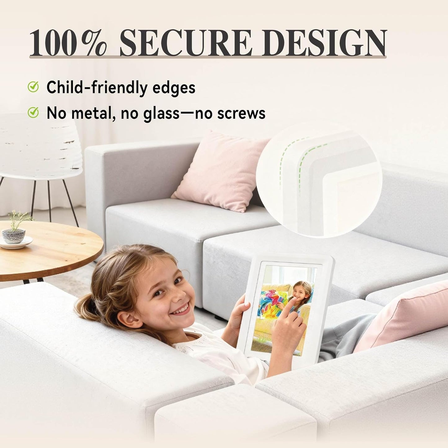 White 5x7 Picture Frame with Acrylic Front 6 Pack, ABS Frame for 5x7 or 4x10 Photos, Shatterproof UV-Resistant Tabletop Photo Frame, Vertical/Horizontal Display for Home Décor