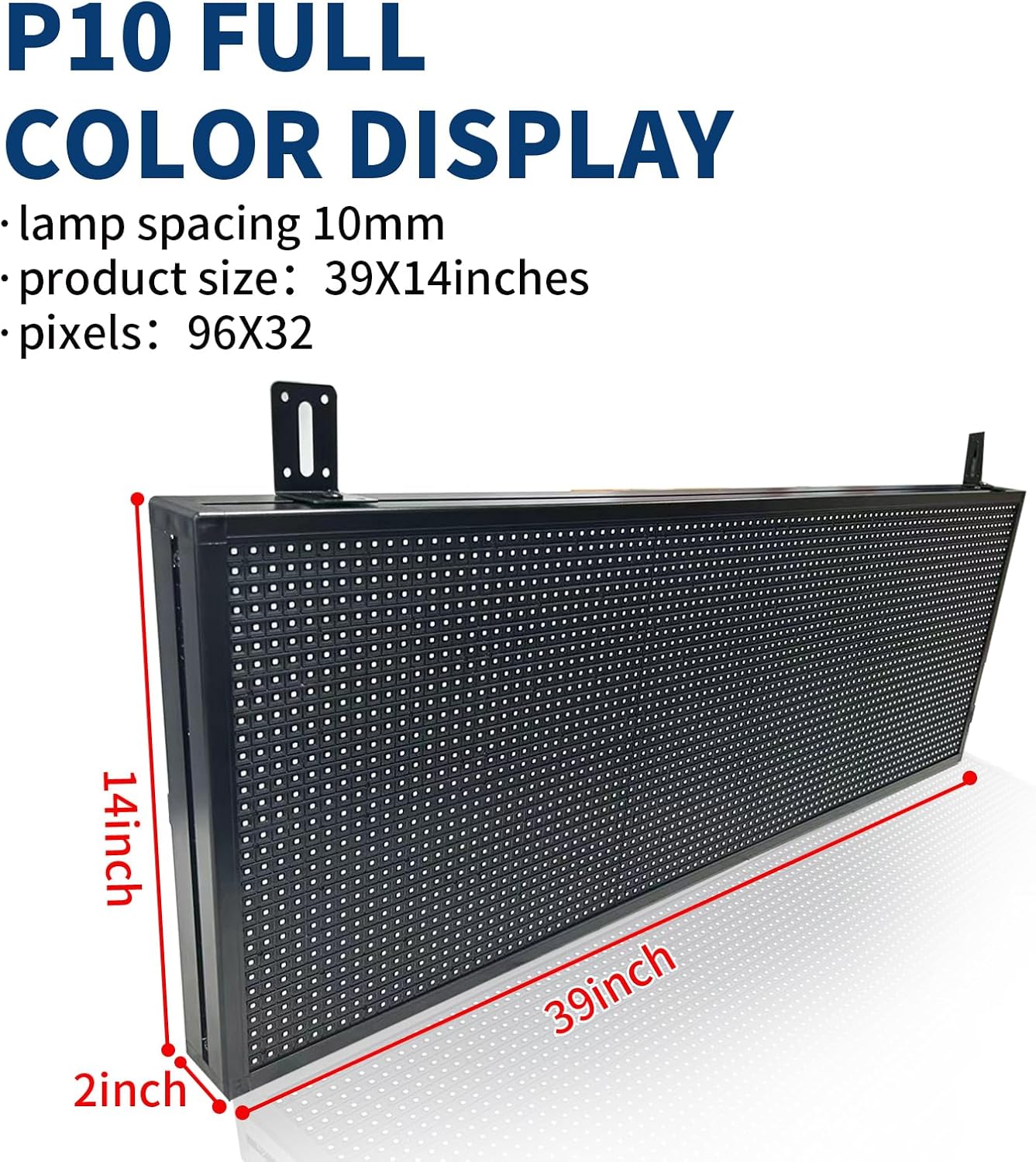 Scrolling Programmable Led Sign Outdoor Digital Word Led Pantalla Para Publicidad Usb Wifi Bright Advertising Enabled Control Display Small Message Board Lights 39"×14"