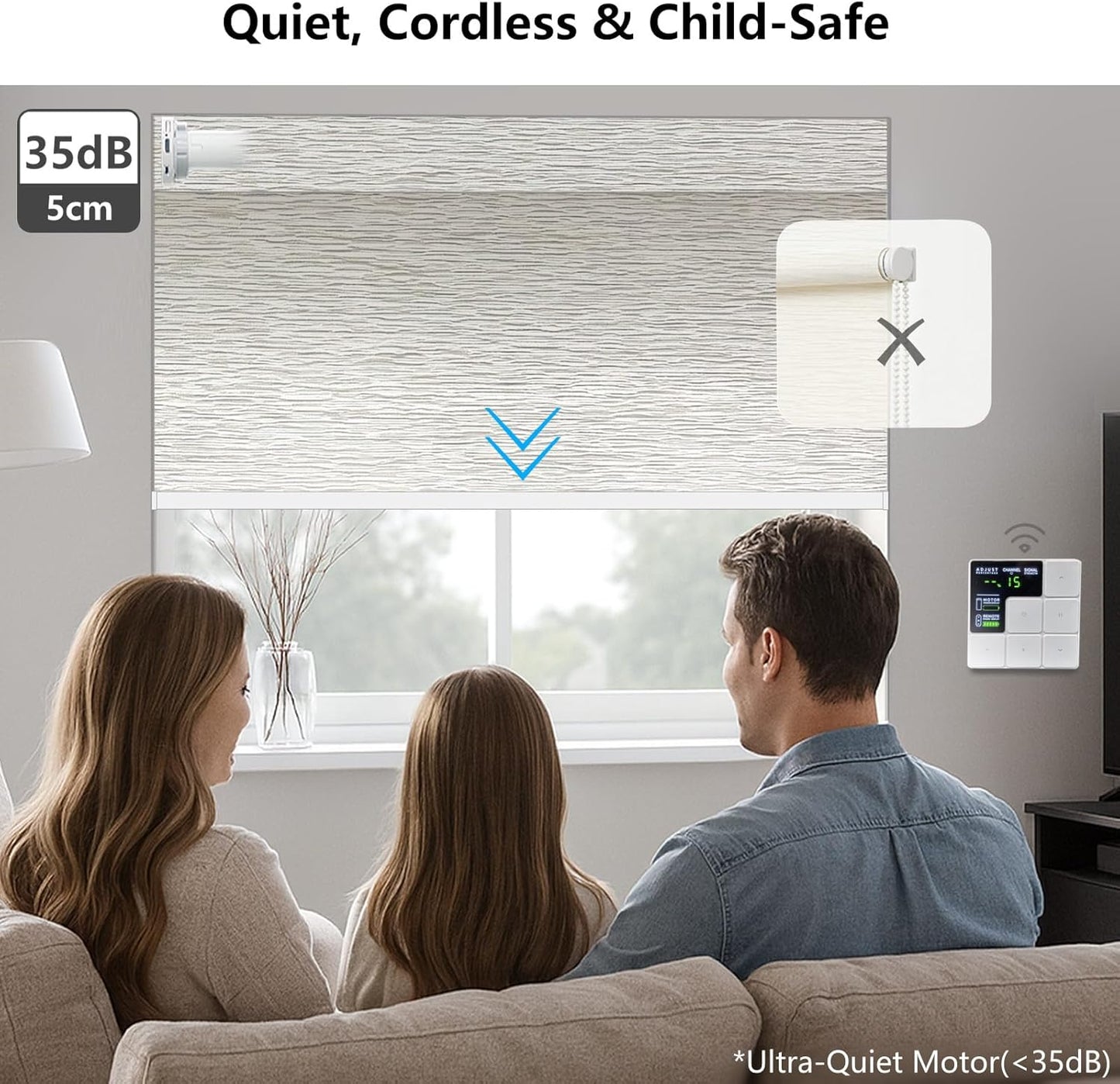 Smart Motorized Blinds – 100% Blackout Roller Shades with Remote, Alexa/Google Home/Siri Control, Matter Compatible, Wireless Rechargeable Battery, Custom Sizes for Windows & Sliding Doors
