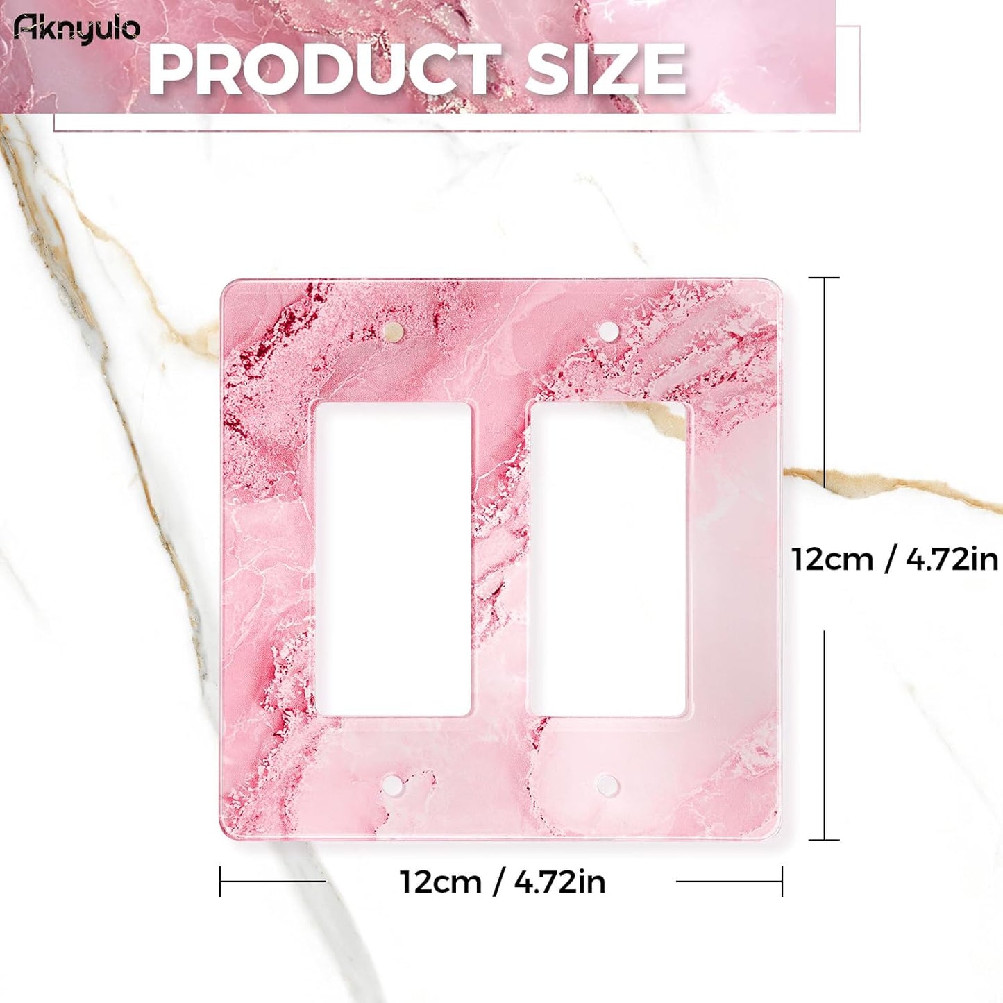 Abstract Pink Marble Design Acrylic Outlet Wall Plate Light Switch Cover Decorative Wall Plate 2 Gang