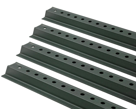 U-Channel Sign Post/Delineator Post, 6-Foot Green Painted, 1.12 lb/ft Steel, Pre-Drilled Holes (4 Pack)