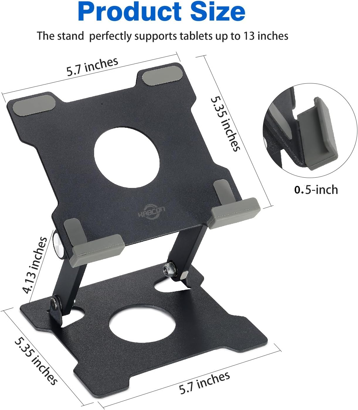 KABCON Tablet Stand,Tablet Holder for iPad,Adjustable Portable Multi Angle Desktop Stand Compatible with iPad Pro 9.7 10.5 12.9 Air Mini 1-4,Galaxy Tabs,Surface Pro Tablets,Kindle,E-Reader,Nexus