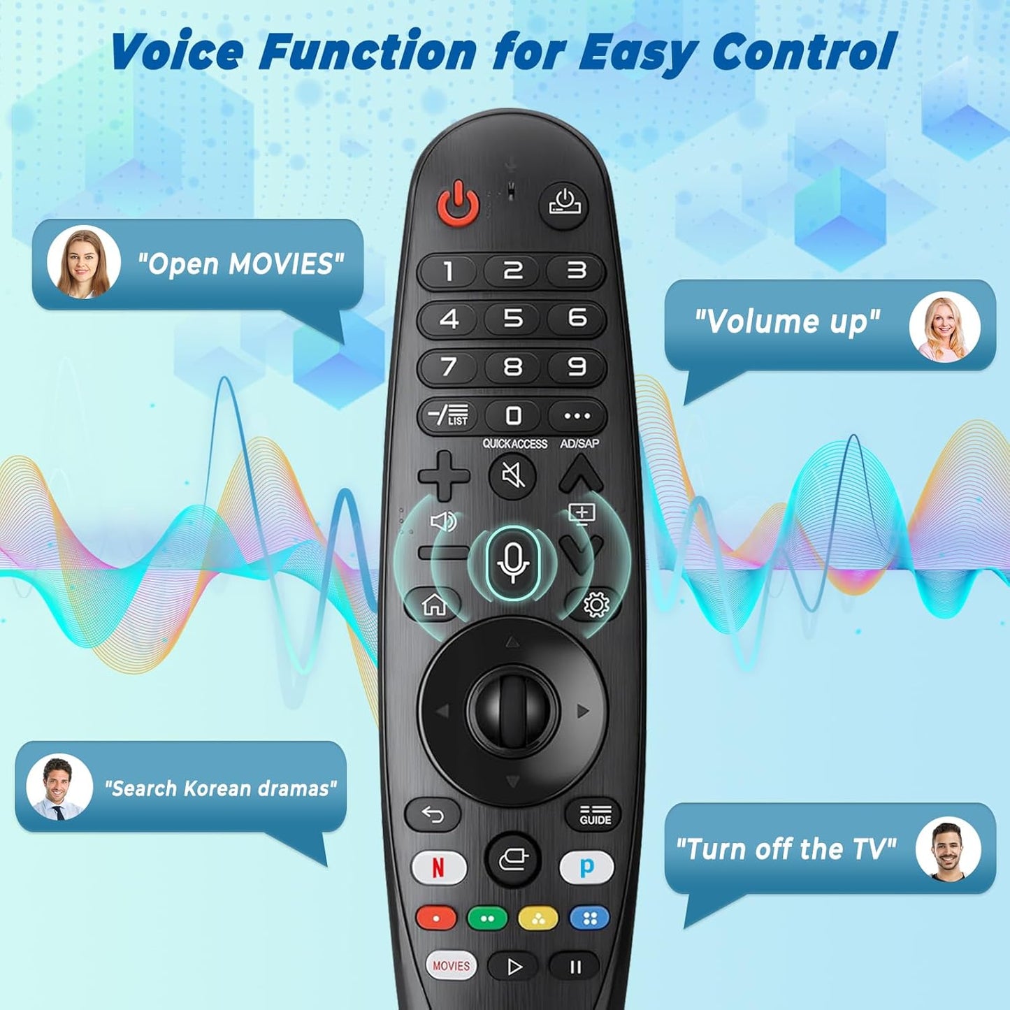 Replacement Voice LG Magic Remote Control AKB75855501, Universal LG TV Remote AN-MR20GA with Pointer Function for OLED QNED 4K NanoCell Webos Smart TV, Replaced MR19BA MR18BA MR21 MR22 MR23 MR24