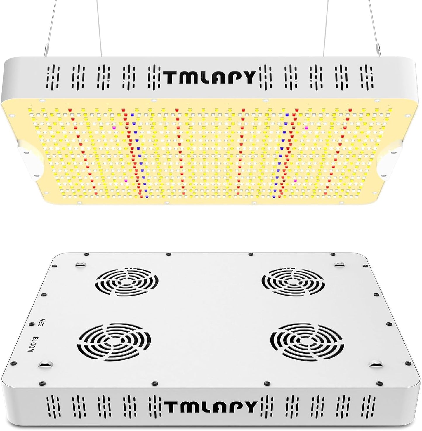 E4000 LED Grow Light, Full Spectrum for Indoor Plants, Daisy Chain, 3x4 Grow Tent, Built-in Silent Fan (320W Actual Power)