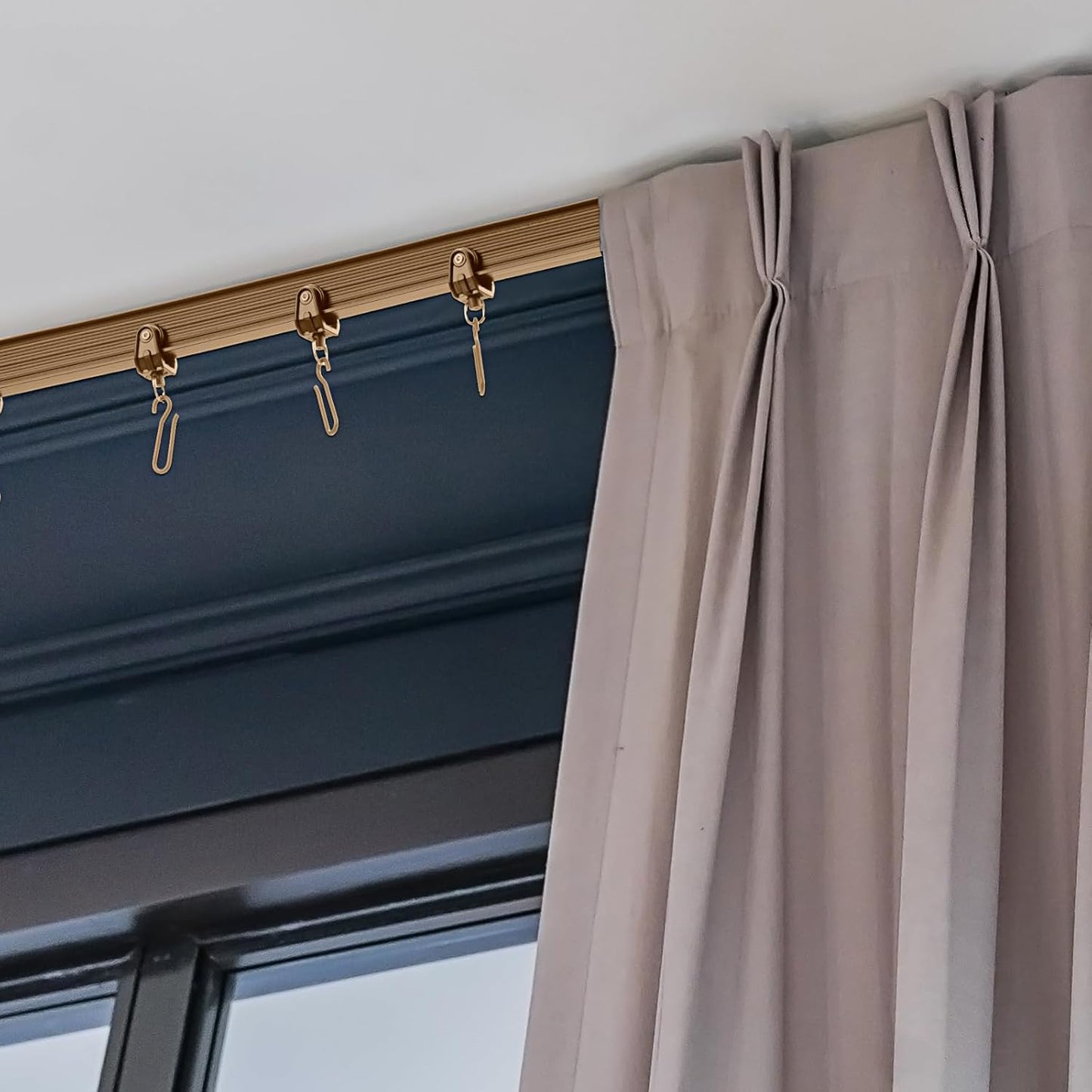 Jetec Curtain Tracks Ceiling Flexible Curtain Track Bendable Rail Curved Wall Mounted for Living Room Bedroom Divider Rod RV(20 Meter/ 65.6 Feet,Brown)