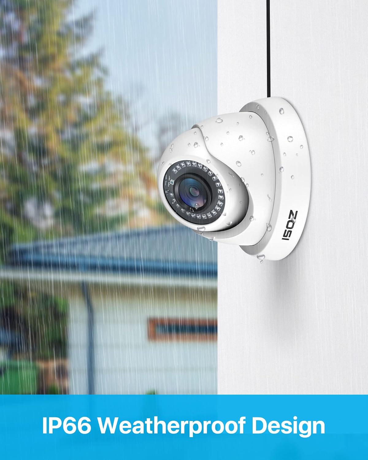 ZOSI 4Pack 2MP 1080P HD Security Cameras, 80ft Night Vision, IP66 Weatherproof, Indoor Outdoor Home CCTV Dome Camera for 1080P/5MP/4K HD-TVI Analog DVR Surveillance System