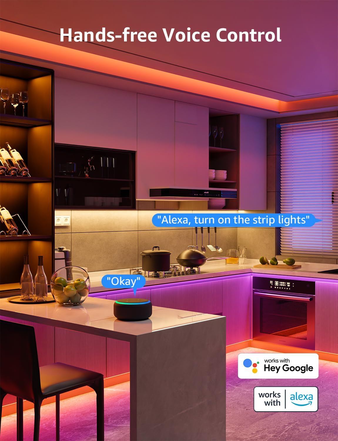 Lepro SE1 AI Smart LED Strip Lights - 32.8ft RGB Color Changing Light Strips with APP Control, AI Generated Lighting, Music Sync, 2.4GHz Wi-Fi & Bluetooth LED Lights for Home Decor (No Remote)