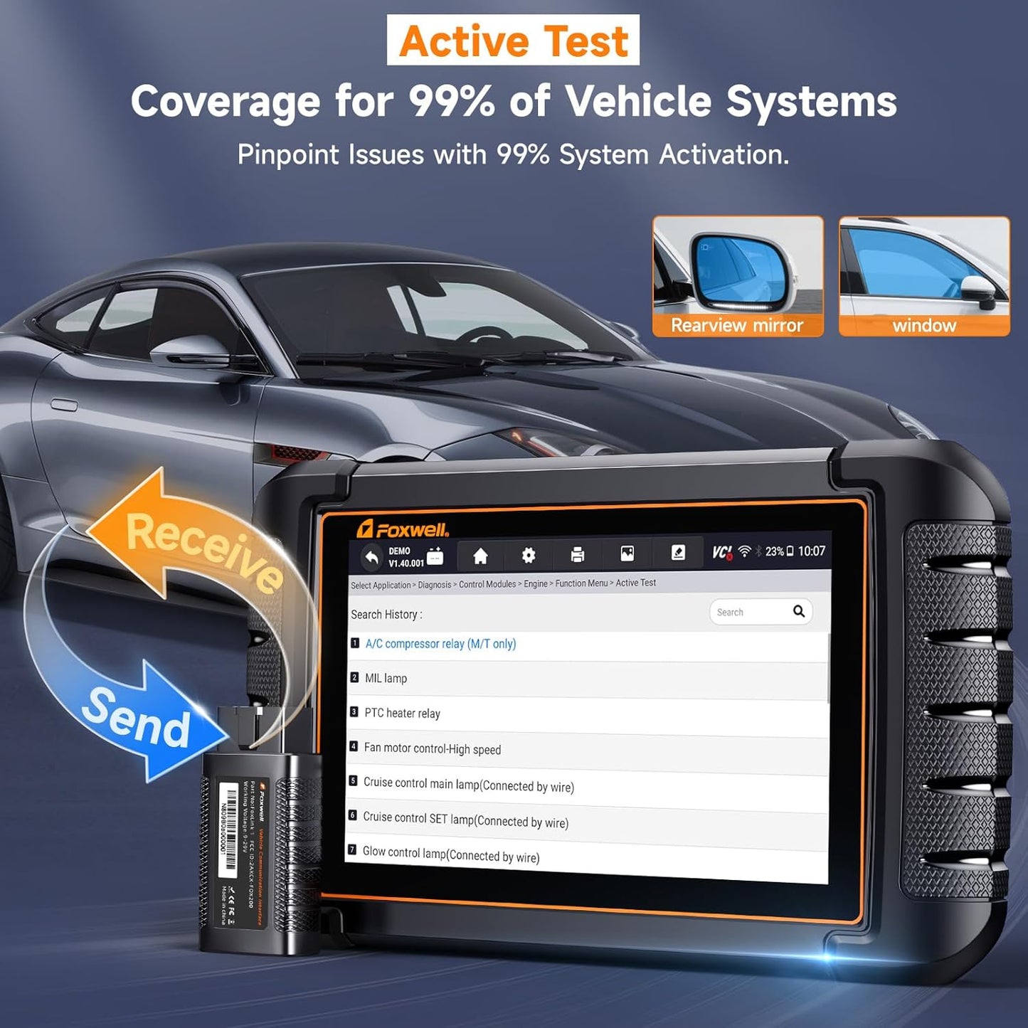 FOXWELL NT809BT Bidirectional Scan Tool, OBD2 Scanner Diagnostic Tool with 30 Maintenances, All System Code Reader for Cars and Trucks, Wireless Automotive Diagnostic Tools, FCA Support, 3-Year Update