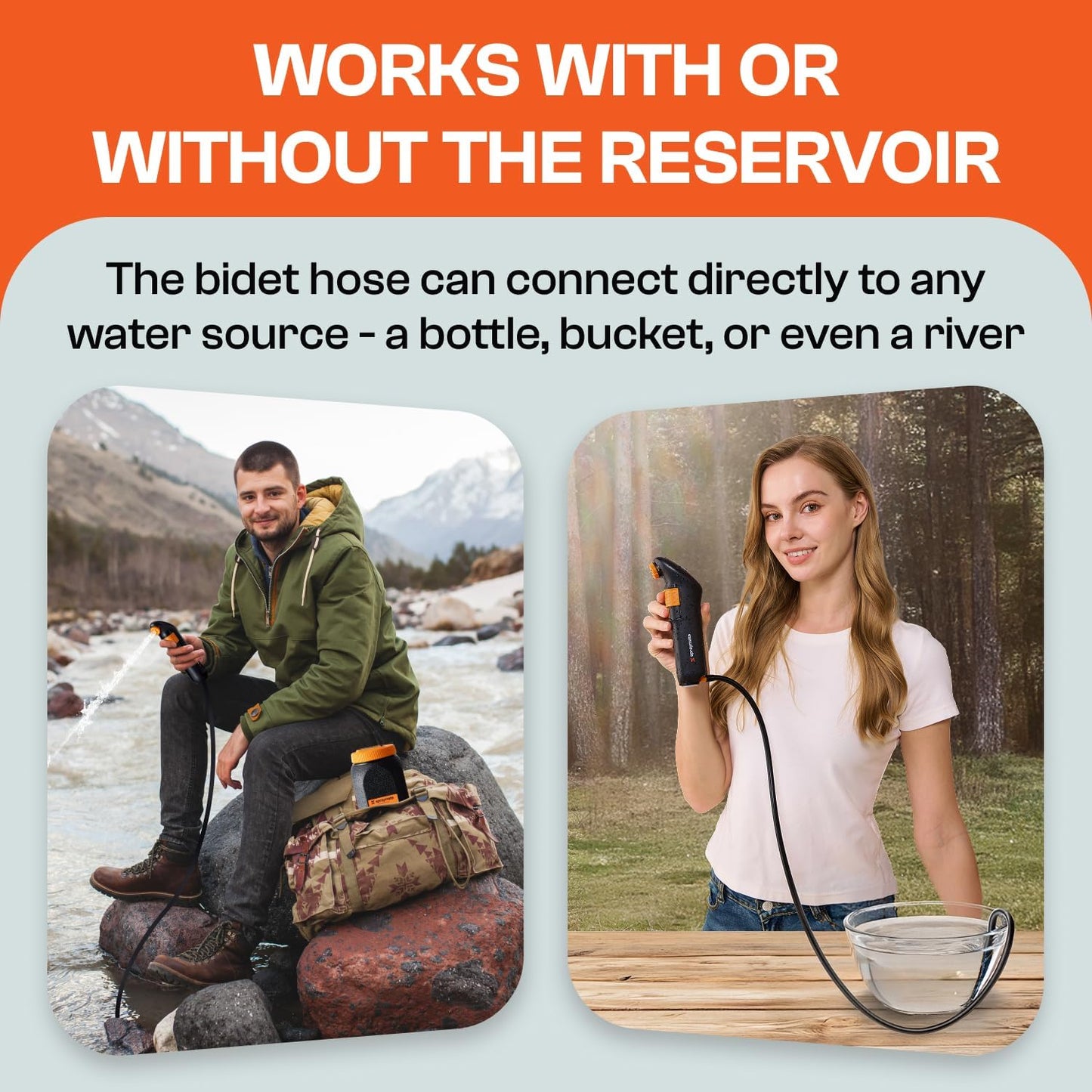 Portable Bidet for Travel – Electric High Pressure Rechargeable Bidet for Women & Men | 2.5L Bottle | 1300ML/Min Flow | USB-C | 1600mAh Battery | USA Brand – Spray Mate Jumbo