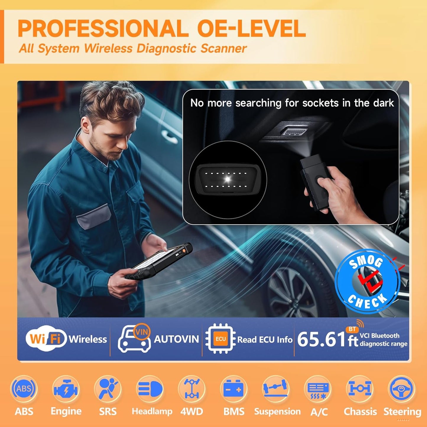FOXWELL Car Scanner NT809BT, All System OBD2 Scanner Diagnostic Tool with 30 Maintenances, Wireless Bidirectional Scan Tool, Professional Car Diagnostic Scanner for All Vehicles, 3 Years Free Update