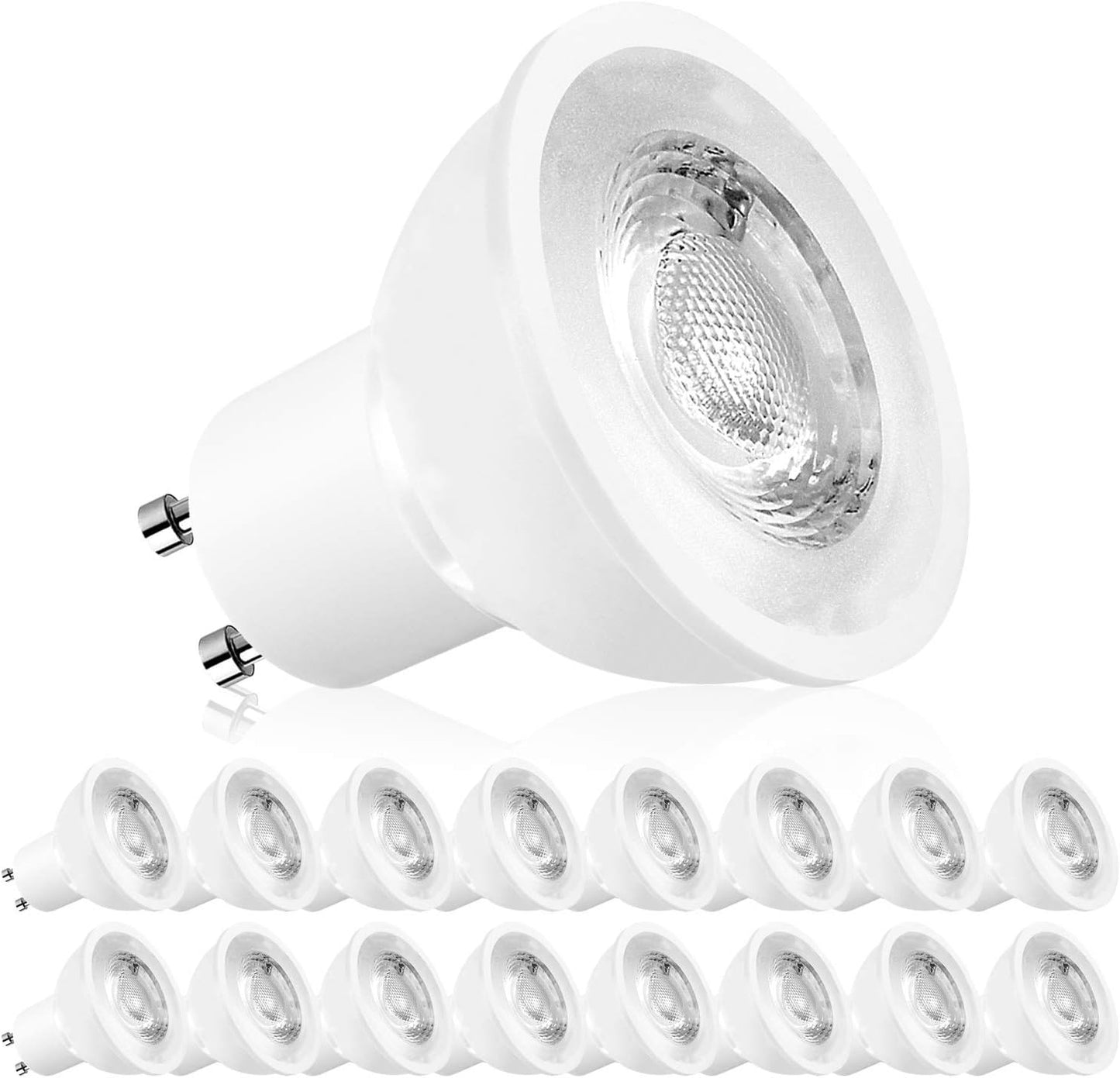 LUXRITE MR16 GU10 LED Bulbs Dimmable, 50W Halogen Equivalent, 3000K Soft White, 500 Lumens, 120V Spotlight LED Bulb GU10, Enclosed Fixture Rated, Perfect for Landscape or Home Lighting (16 Pack)