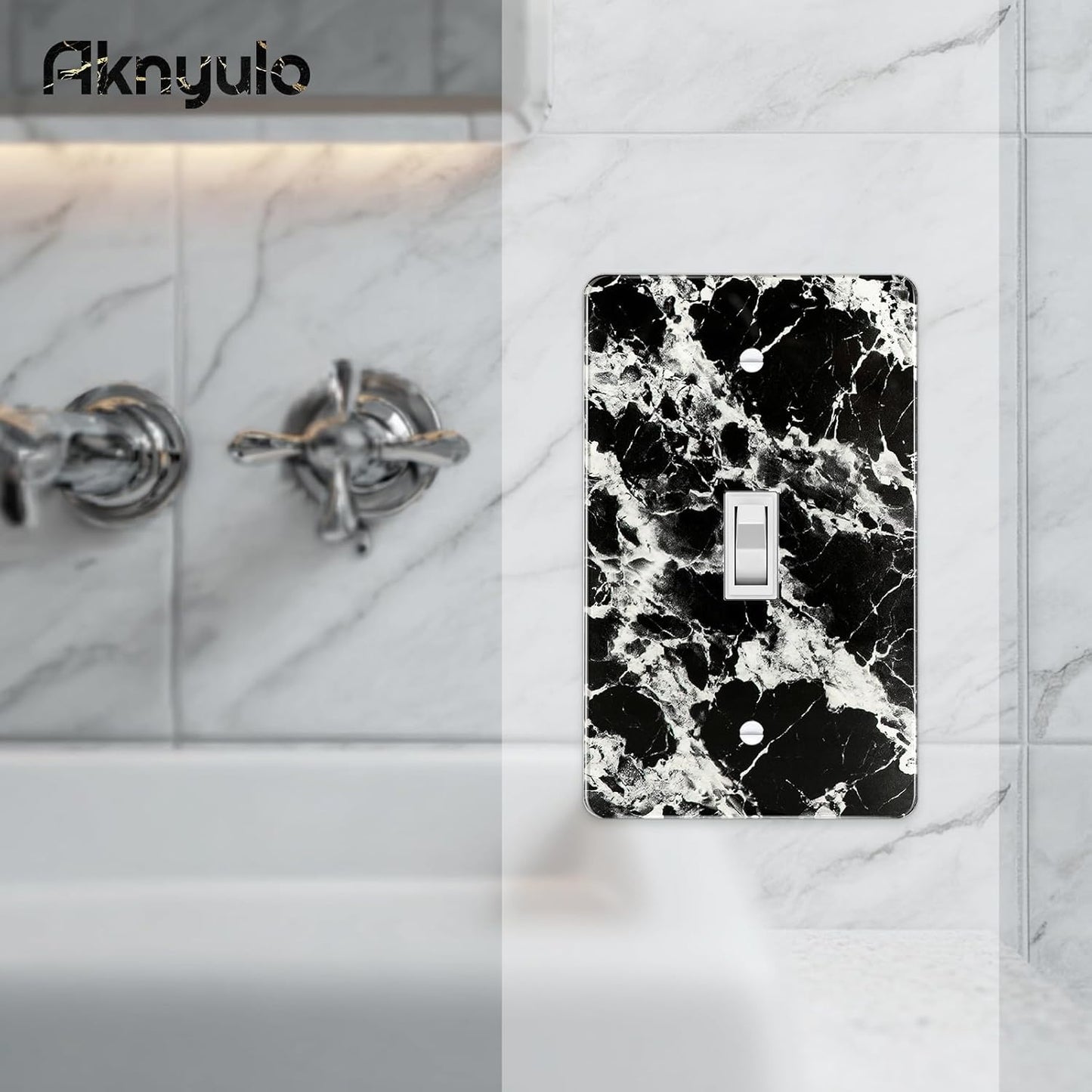 Black White Marble Pattern Acrylic Light Switch Plate Light Switch Cover Switch Plate Decorative Acrylic Wall Plate Single Toggle
