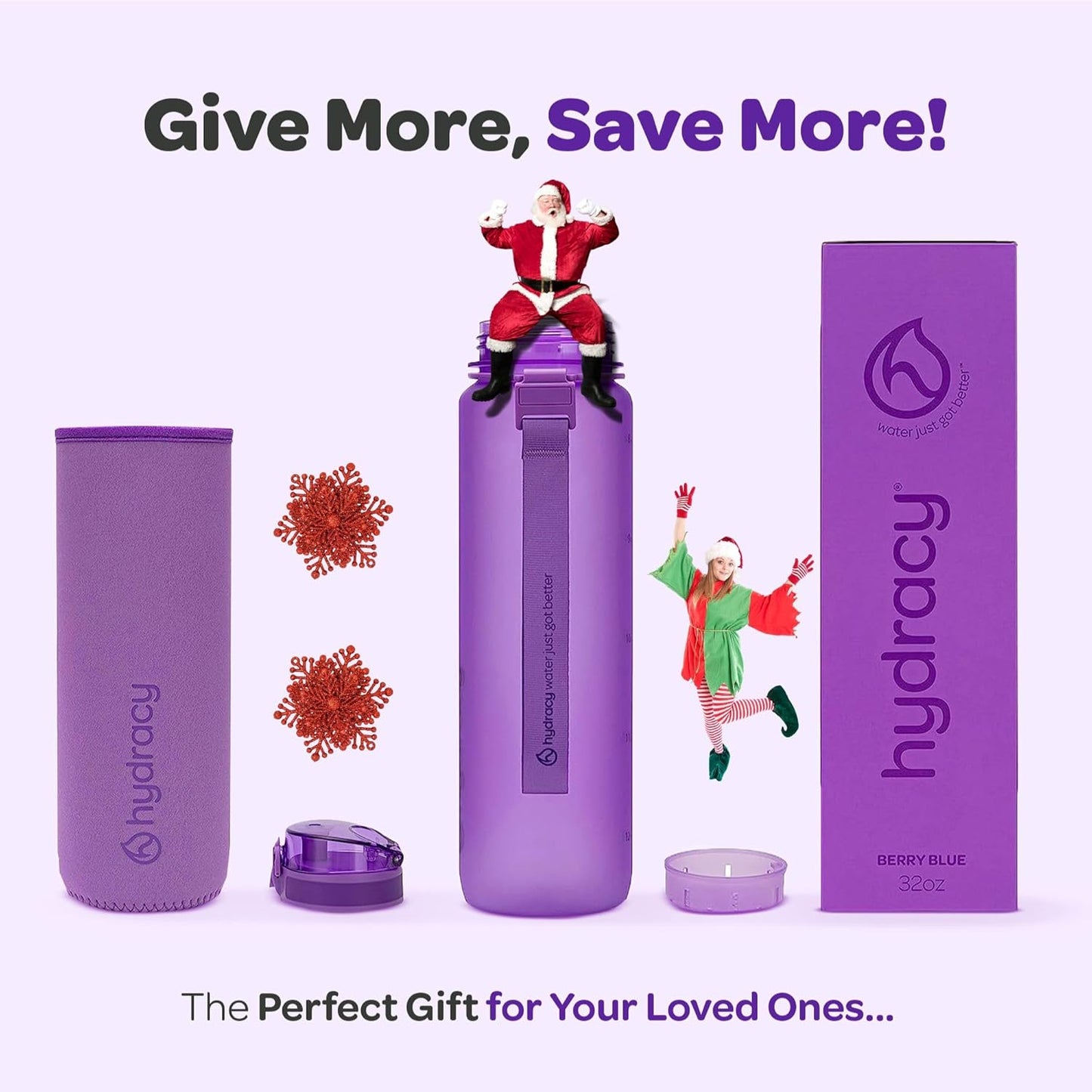 Hydracy Water Bottle with Time Marker -Large BPA Free Water Bottle & No Sweat Sleeve -Leak Proof Gym Bottle with Fruit Infuser Strainer & Times to Drink -Ideal for Fitness Sports & Outdoors