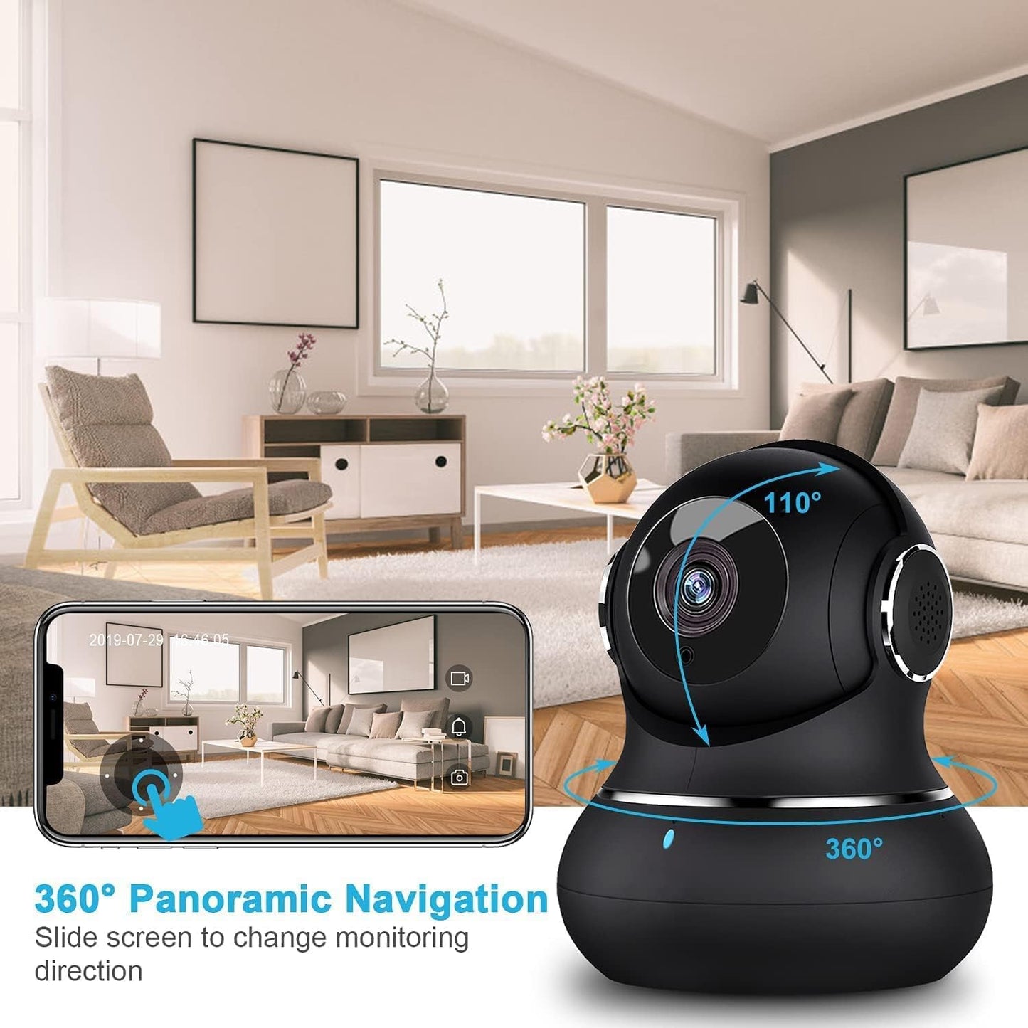 litokam 2K Indoor Security Camera, Cameras for Home Security with 360°Motion Detection, WiFi Baby Monitor for Baby/Elder/Dog, Pan/Tilt Pet Cam with Phone APP, IR Night Vision, 2-Way Audio, 4 Pack