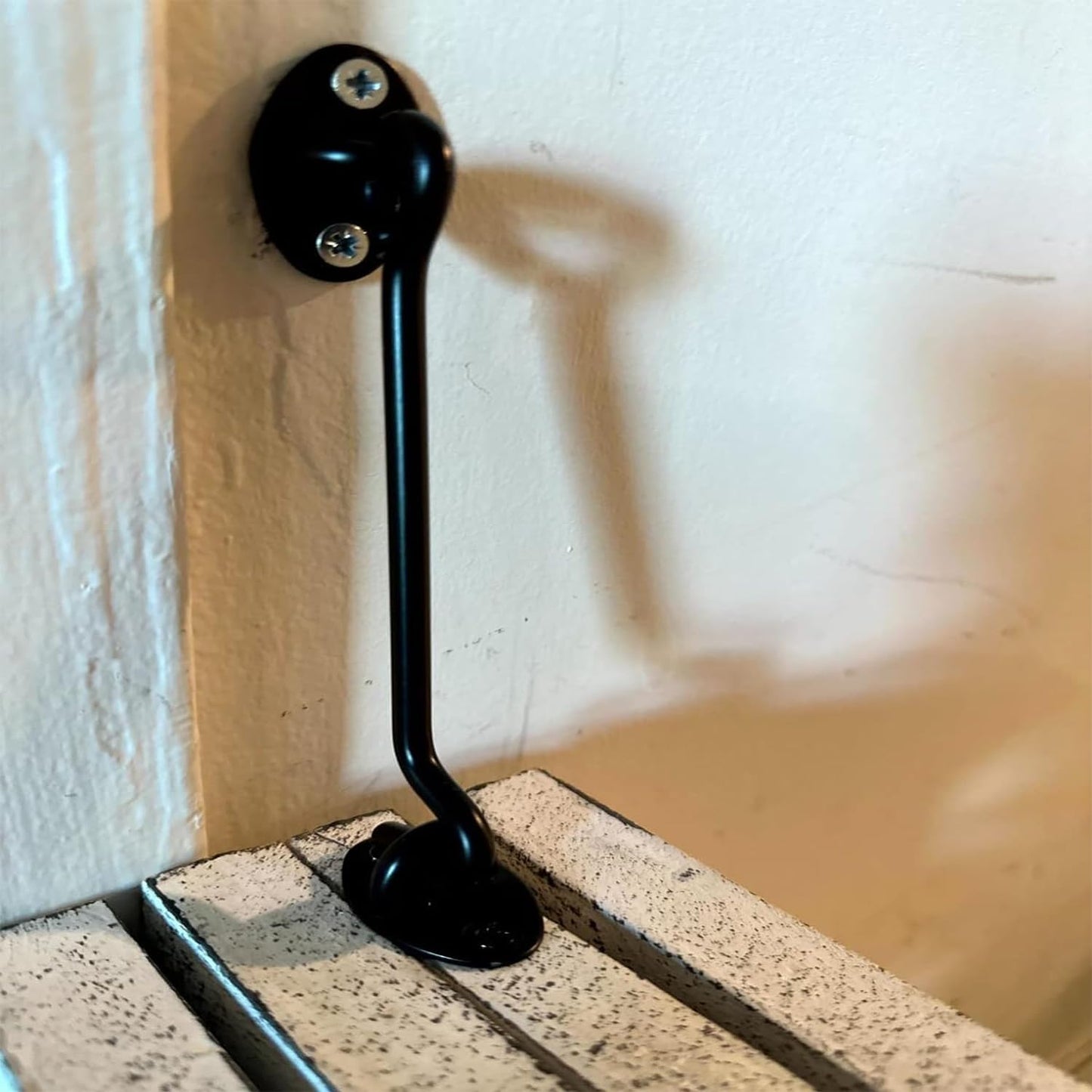 4 Pack Barn Door Latch Door Lock Hardware, Sliding Door Lock Eye Hook Latch with Screws, Rust-Resistant Metal Gate Latch, Privacy Hooks Latch for Inside Door