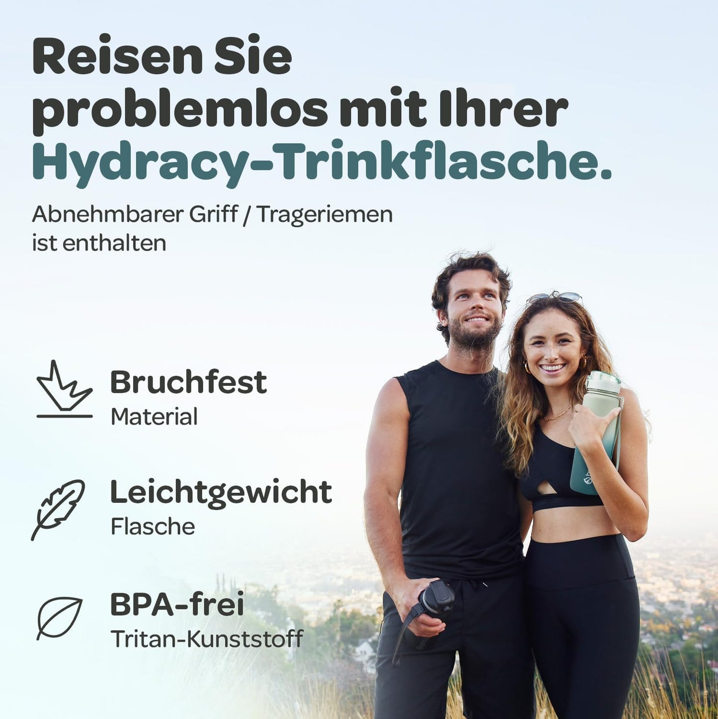 Hydracy Water Bottle with Time Marker -Large 32oz BPA Free Gradient Water Bottle - Leak Proof Gym Bottle with Fruit Infuser Strainer & Times to Drink -Ideal for Fitness Sports & Outdoors