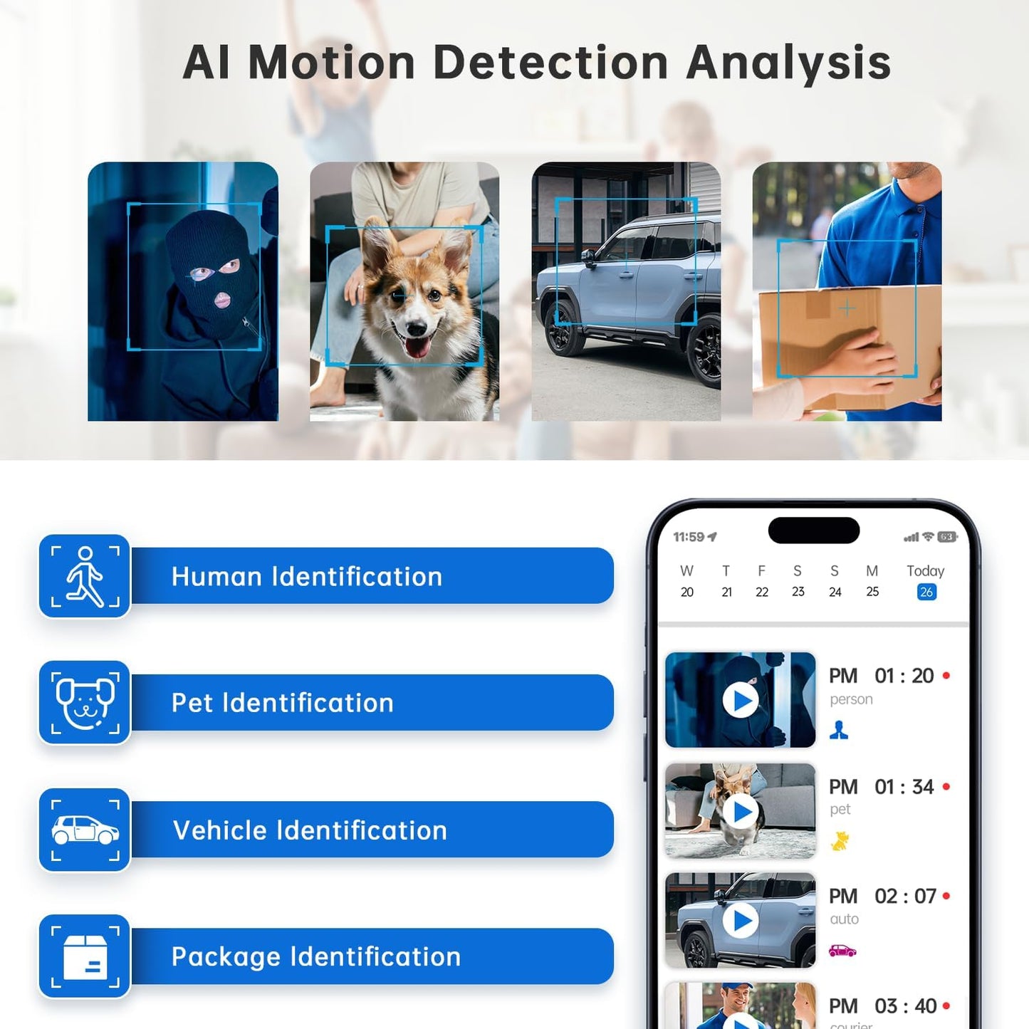 Security Camera Indoor Cam-2K 360° WiFi Cameras for Home Security,Pan & Tilt,Pet/Dog/Baby Camera with Phone app,2-Way Audio,Night Vision,24/7 Cloud & Micro SD Card Storage 2 Pack