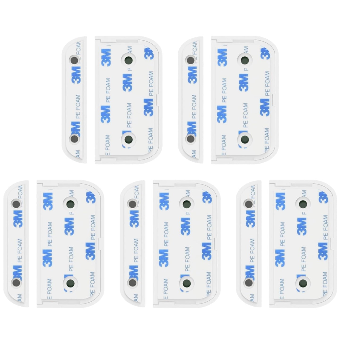 Ring Contact Sensor Adhesive | Ring Sensor Mounting Tape Replacement Pads | Works with Door, Window, Wall Alarm Sensors | Easy Mount, No Cutting, Peel and Stick (10 Pack Sensor + Magnet Side)