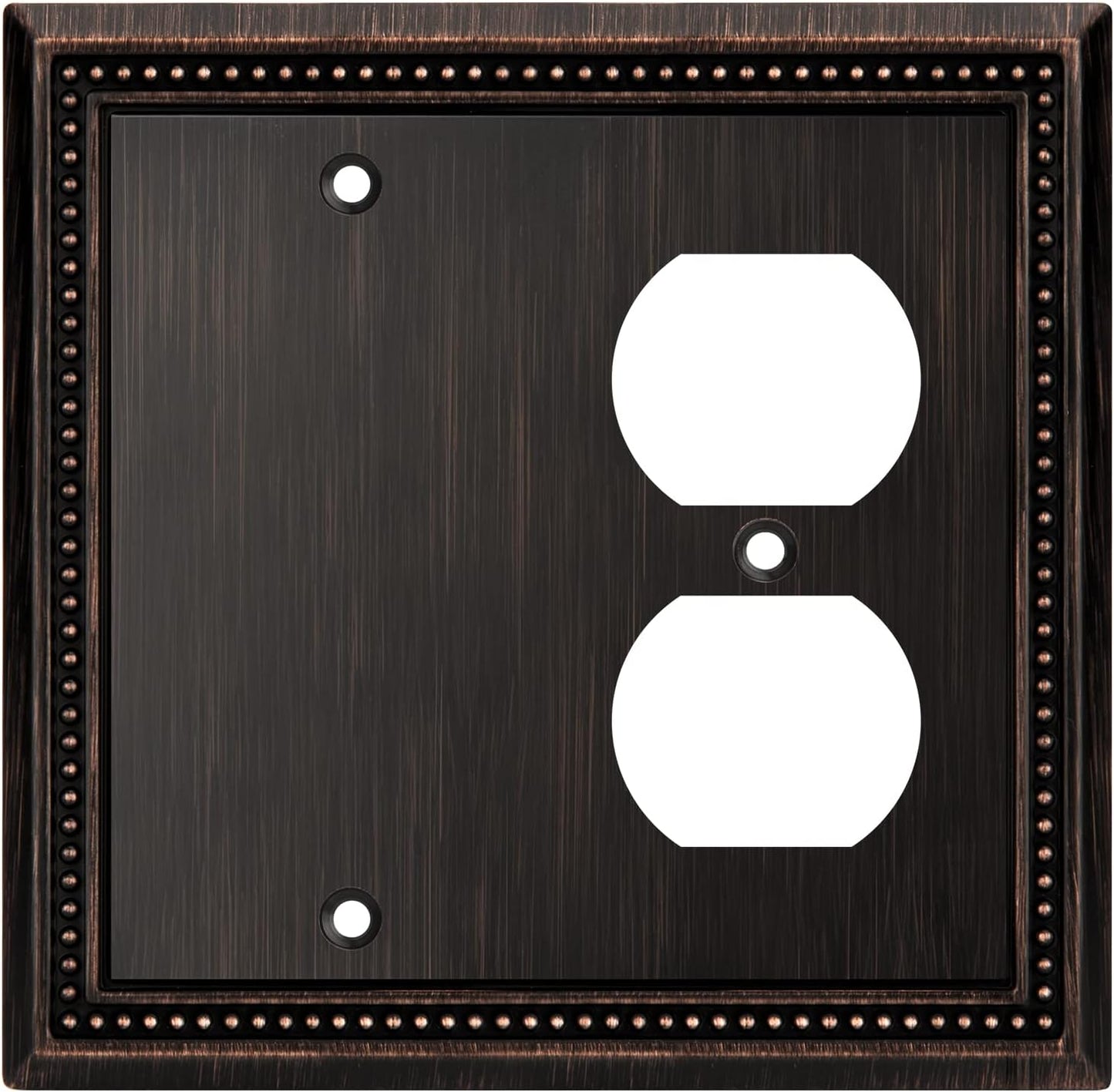 Henne Bery Sunken Pearls Heavy Duty Decorative Wall Plate Switch Plate Outlet Cover (Blank/Duplex, Aged Bronze)