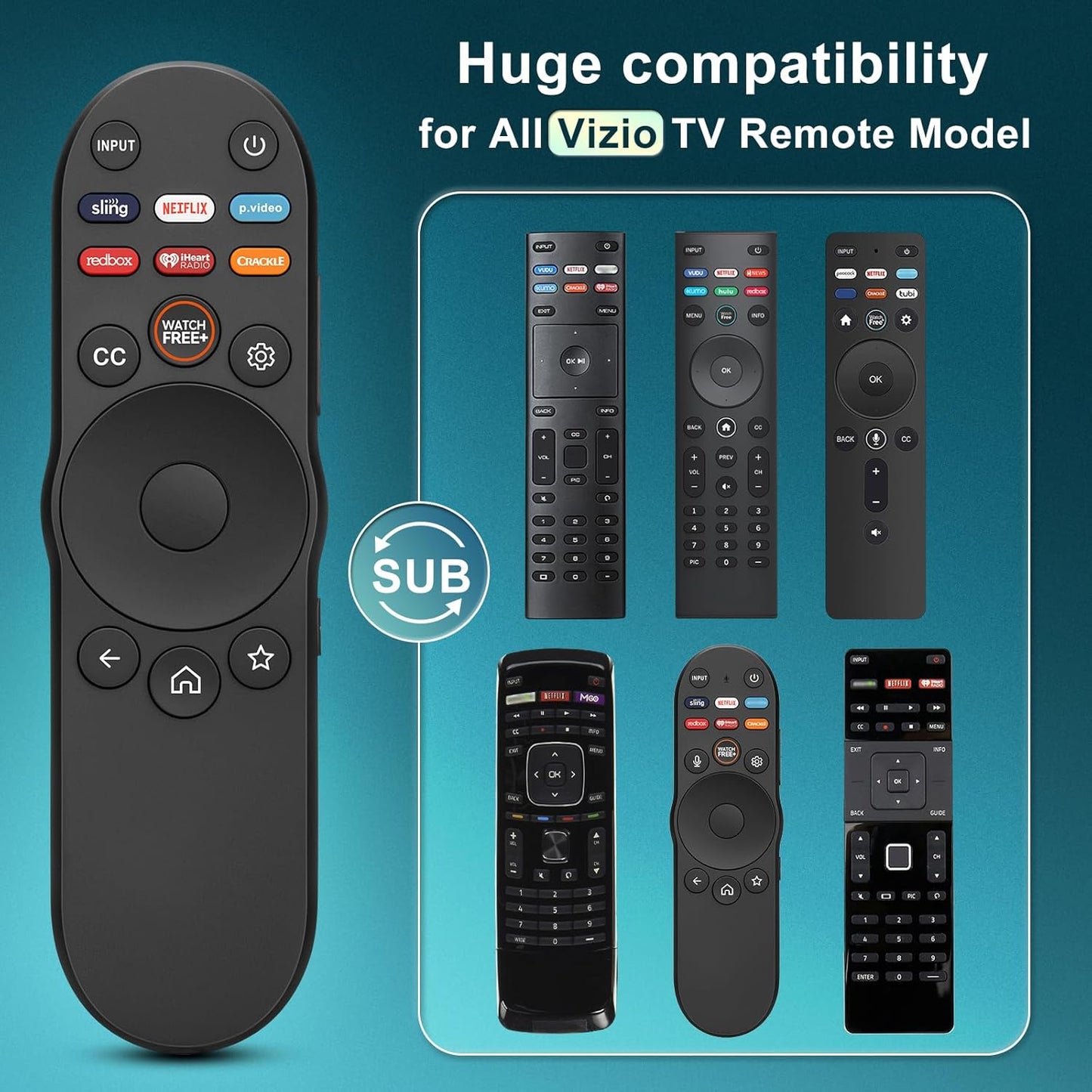 Universal Remote Control for Vizio Smart TV XRT270 XRT260 XRT140 XRT136 FHD 4K QLED UHD Smartcast Quantum Pro D/E/PX/P/M/V Series TV Remotes Replacement