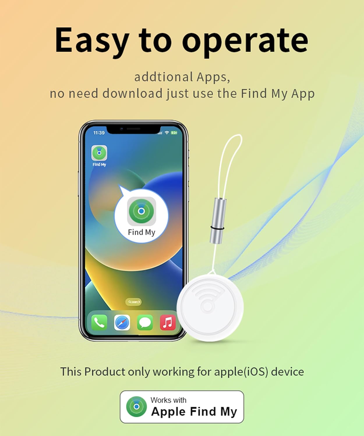 Air Tags-4 Pack: High Capacity Battery | IP65 Waterproof, Smart Tags Works with Apple Find My (iOS only) Bluetooth Tracker Tag Locator for Keys,Luggage,Backpack etc