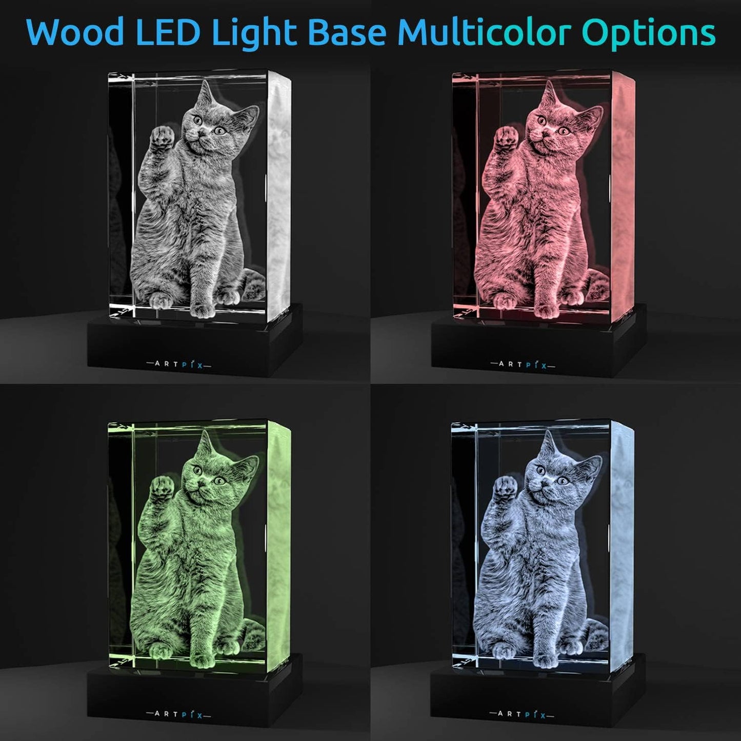 ArtPix 3D Premium Crystal Photo, Christmas Personalized Gifts for Women, Wife, Her, Him, Men, Husband, Grandma, Great Xmas Customized Gift With Your Own Photo, Custom Glass 3D Laser Etched Picture