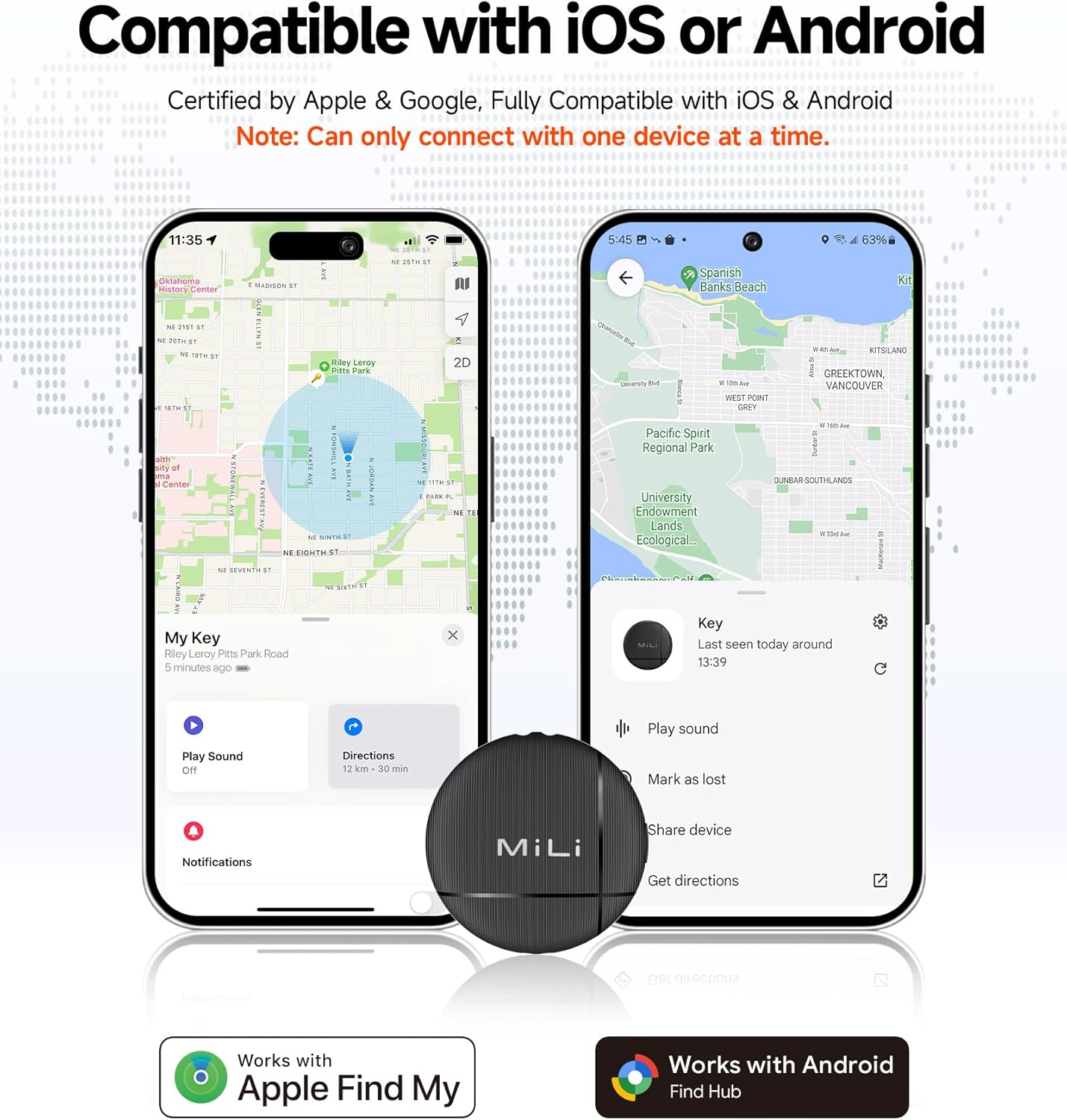 LiTag Duo - Tracker Tag for iOS and Android, Bluetooth Tracking Tag/Key Finder/Luggage Tracker/Item Locator, Compatible with iOS Find My or Google Find Hub App (Dual System, 4PCS)
