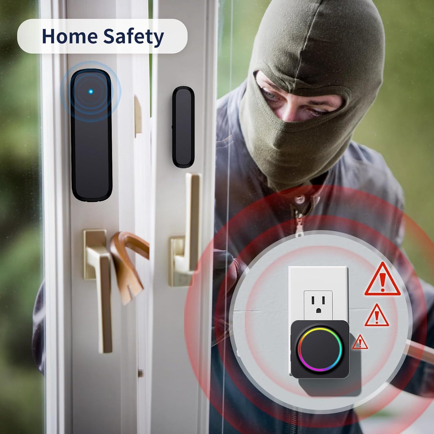 Door Chime, Door Sensor Chime When Door Opens, BITIWEND Door Entry Alarm for Business/Home/Office/Store, 600 FT Range, 32 Chimes 5 Adjustable Volume Door Ringer Alert 2Sensor + 1Receivers Black