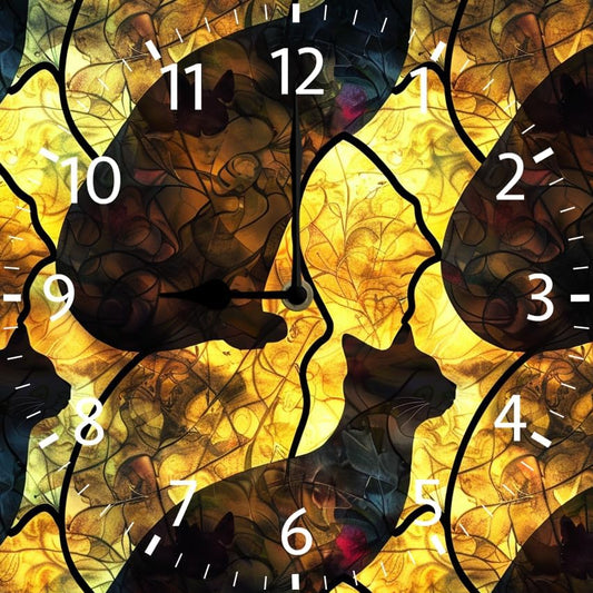 10 in Cats -267 Wood Wall Clock – Digital Time Display, Smart Home Compatible for Bedside or Workspace