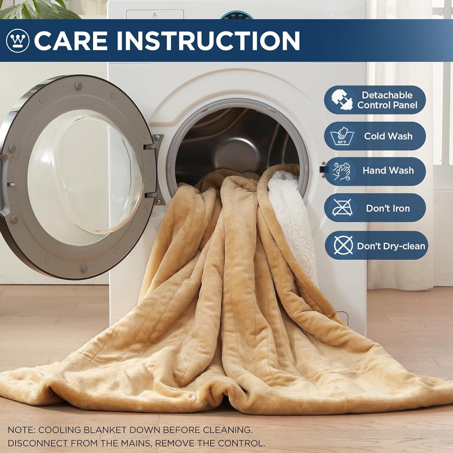 Westinghouse Electric Blanket King, Heated Blanket King Size with 10 Heating Levels and 1 to 12 Hours Heating Time Settings, Flannel to Sherpa Reversible, Machine Washable (90" x 100", Red)