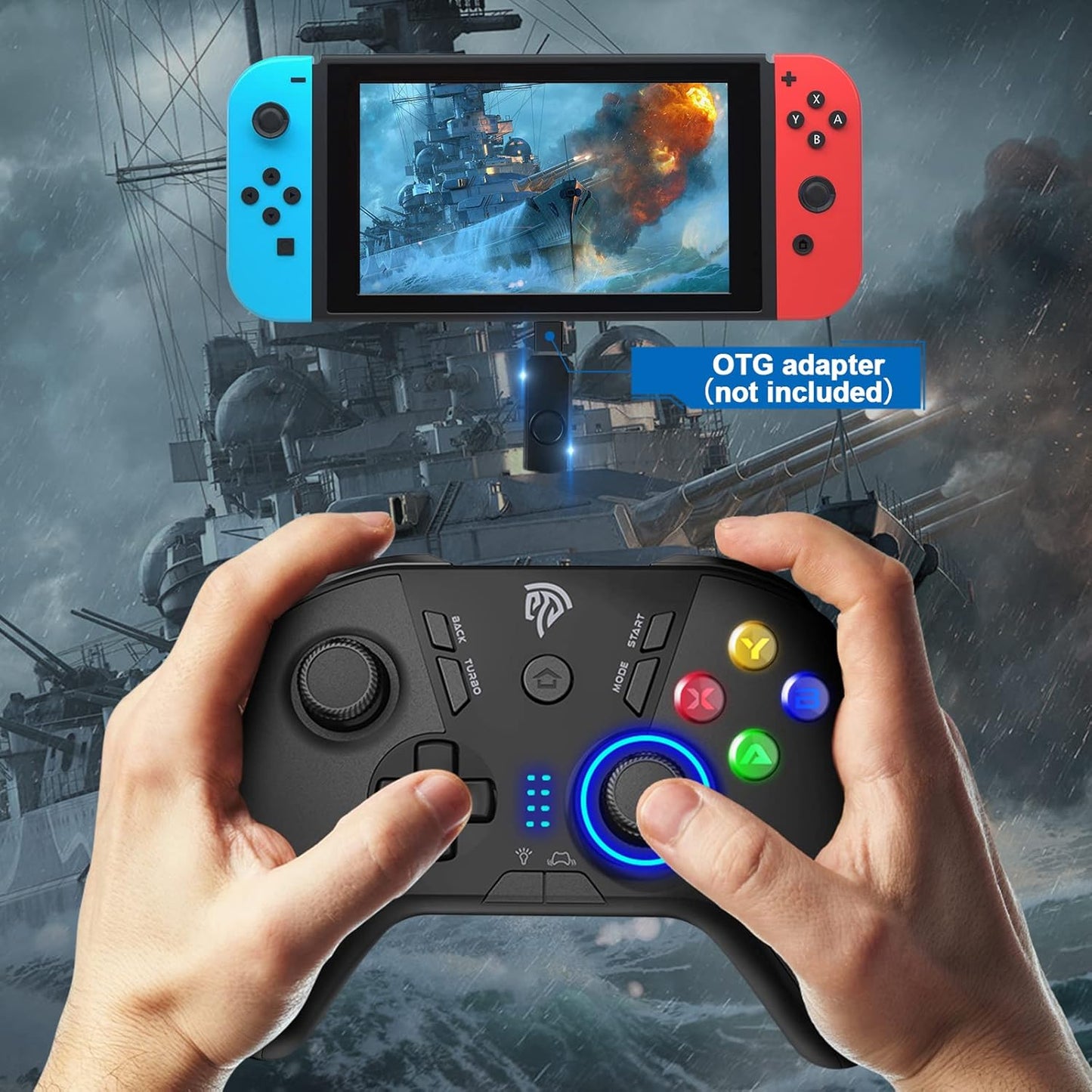 EasySMX 2.4G Wireless Gaming Controller for Windows PC, Steam Deck, PS3 & Android TV Box, Plug and Play Gamepad with Dual Vibration, 4 Back Paddles, Up to 14-Hour Battery Life